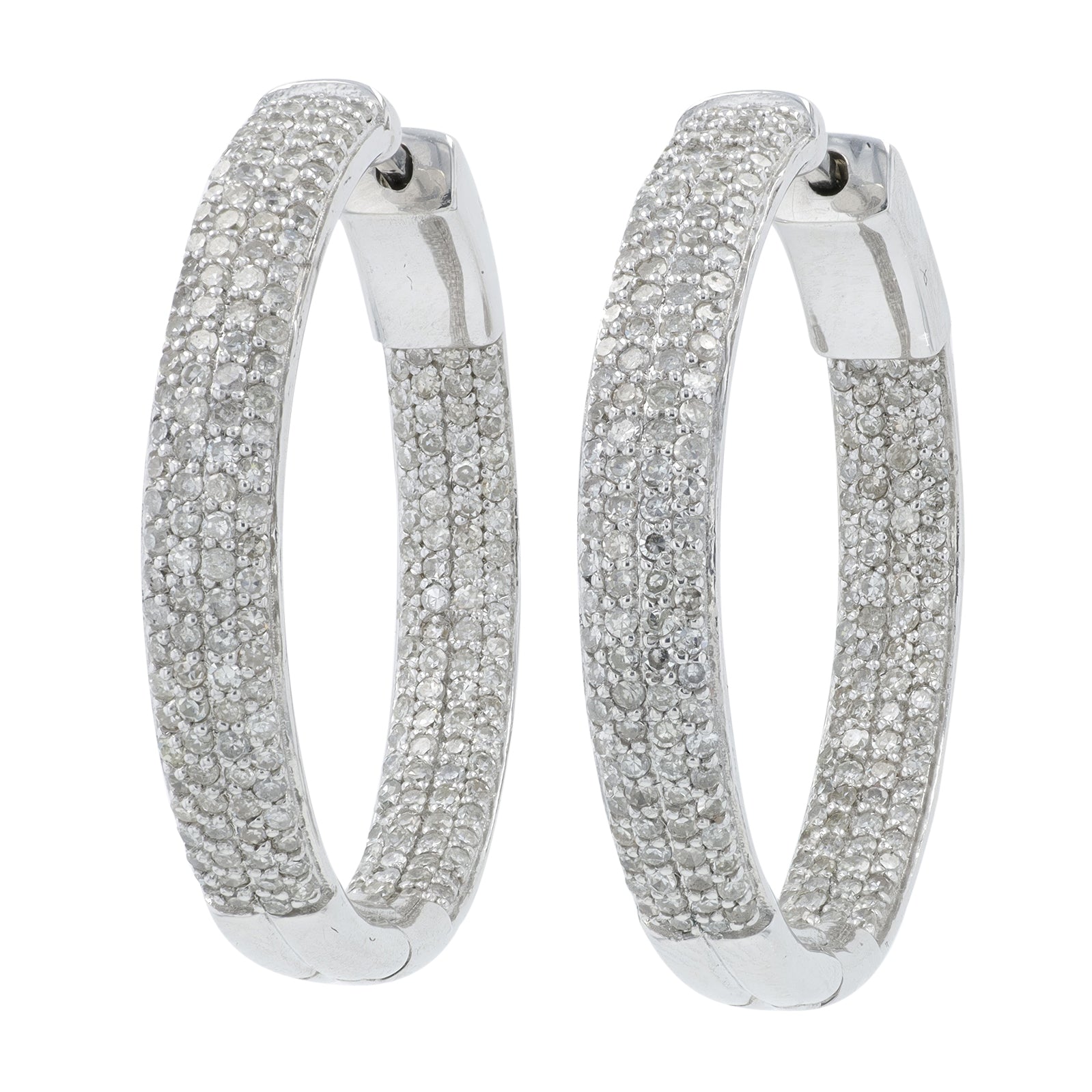 10K WG 1.50 CT Diamond Inside-Out Hoops