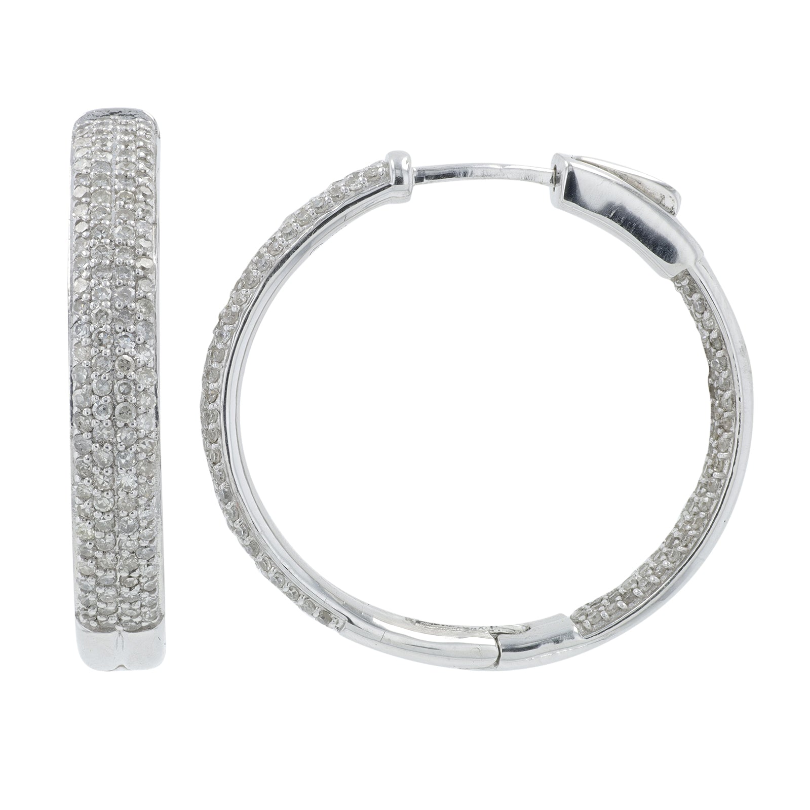10K WG 1.50 CT Diamond Inside-Out Hoops