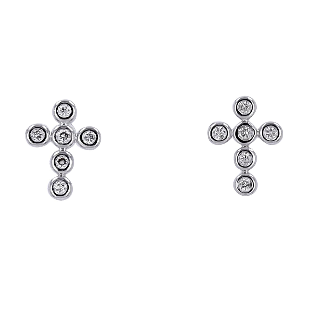 14K Diamond Cross Studs<p><strong>More Colors Available</p></strong>