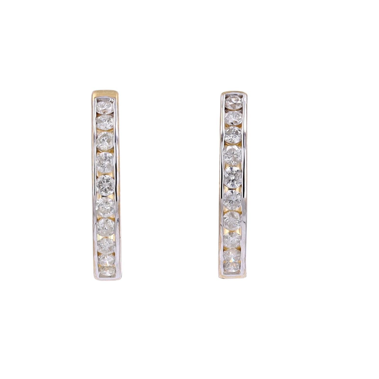 10K YG 1 CT Diamond Hoops