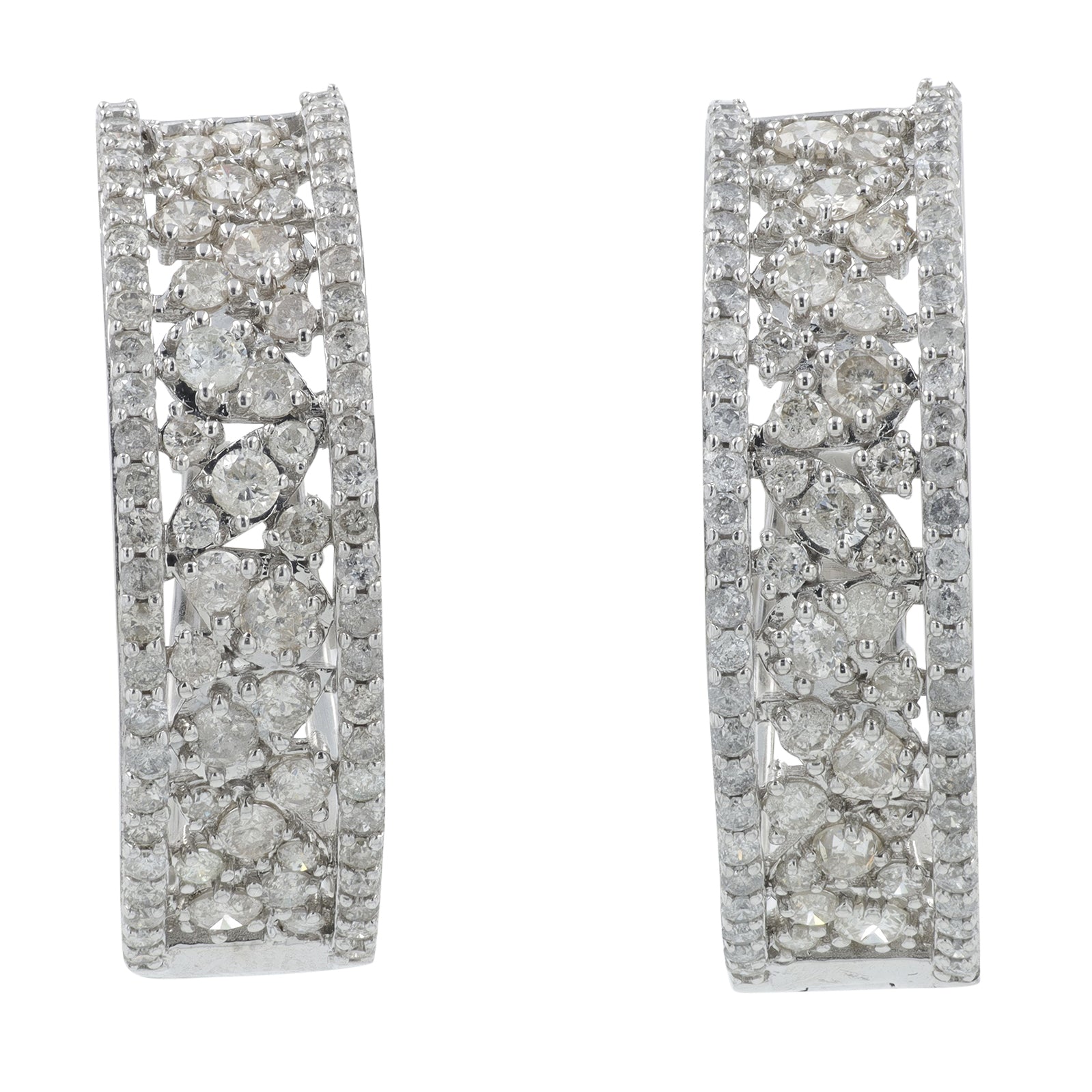 10K WG 2 CT Diamond Hoops