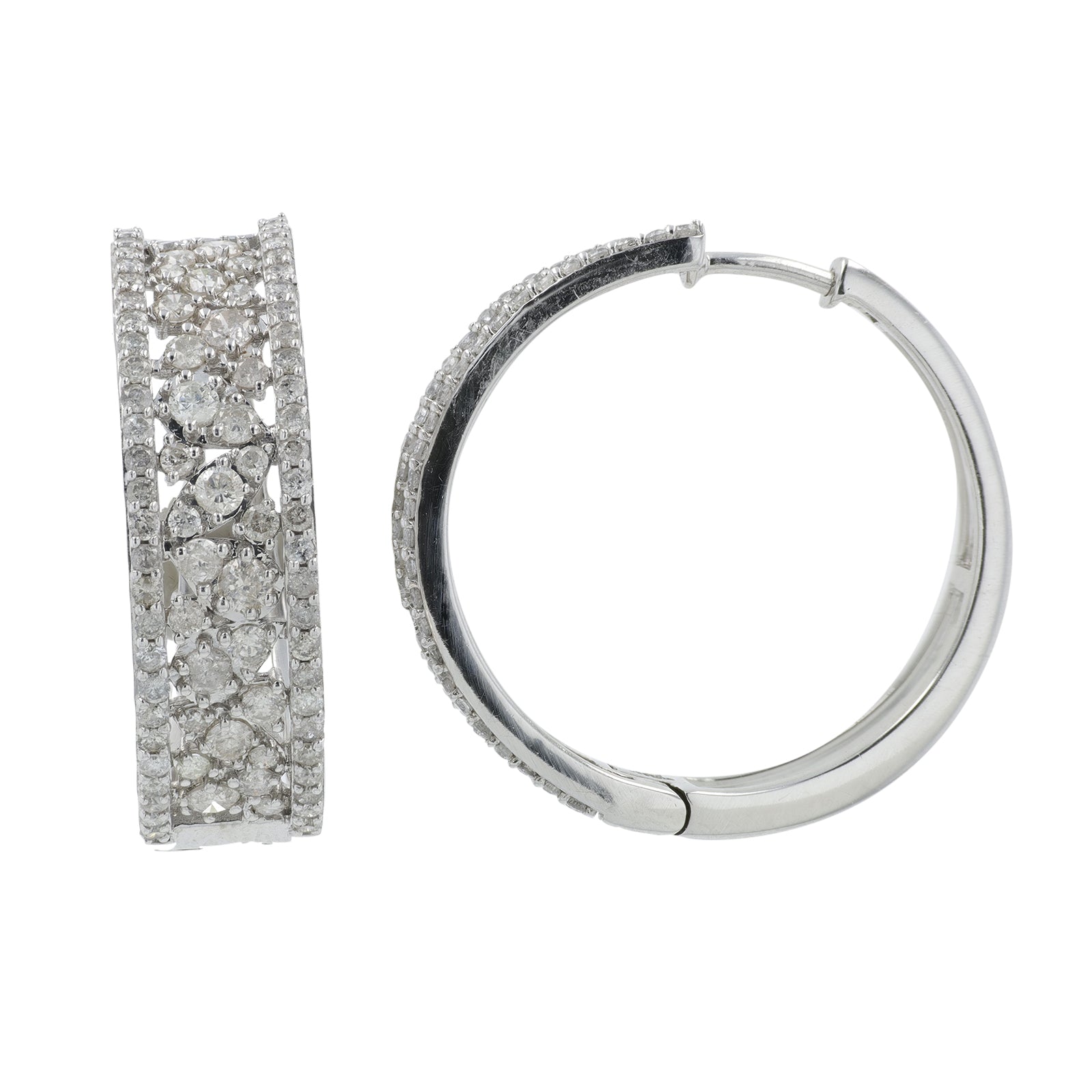 10K WG 2 CT Diamond Hoops