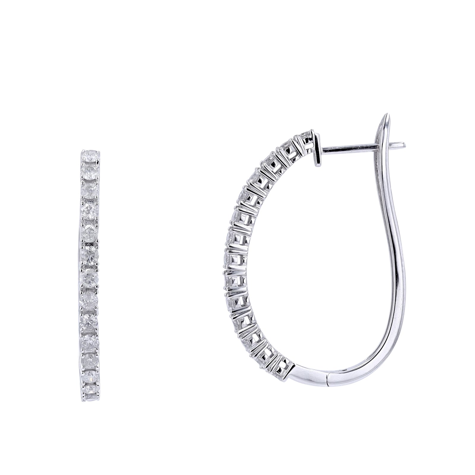 14K 1 CT Diamond Hoops<p><strong>More Colors Available</p></strong>