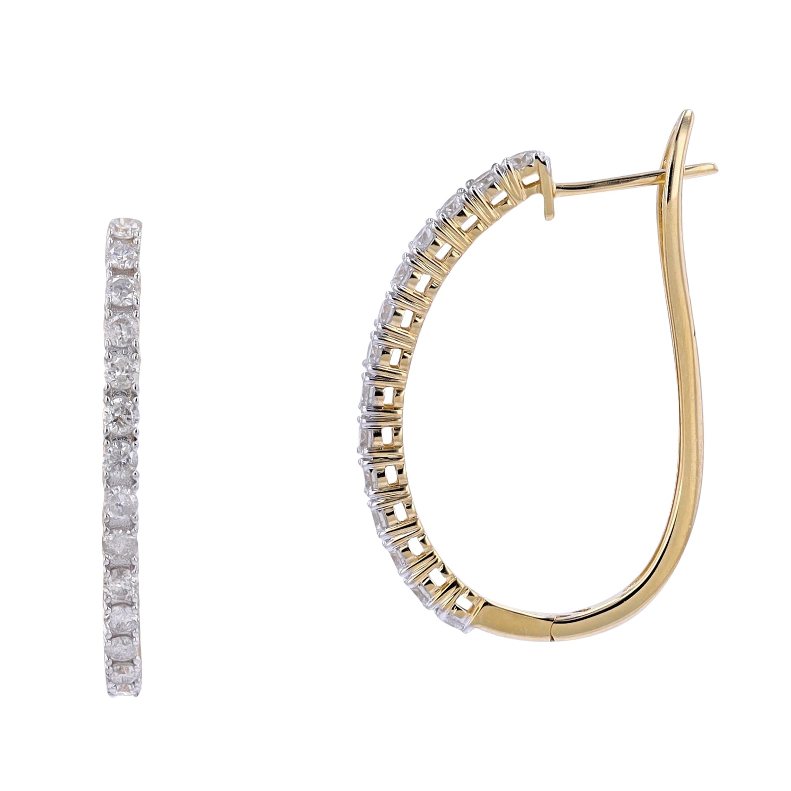 14K 1 CT Diamond Hoops<p><strong>More Colors Available</p></strong>