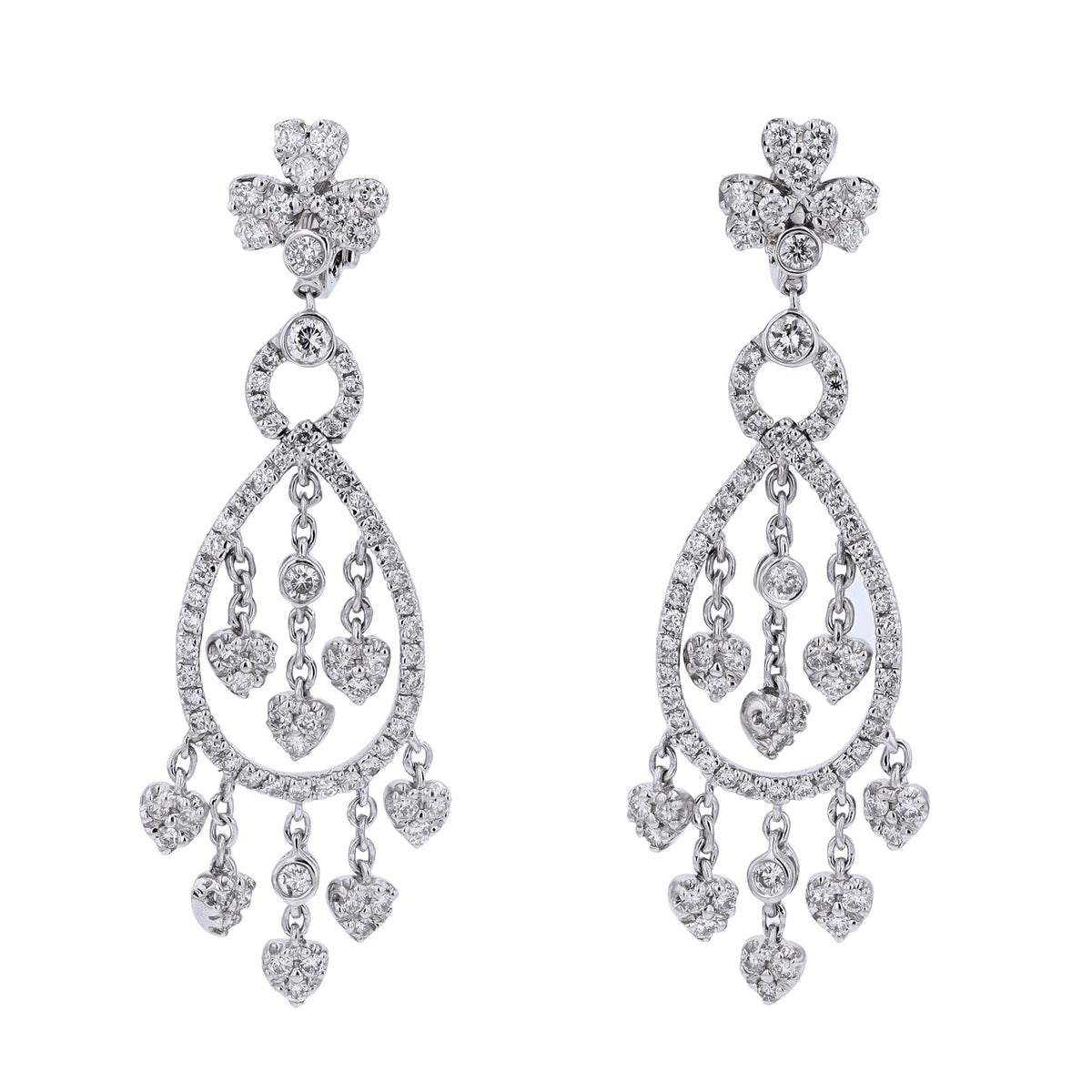 18K WG Diamond Chandelier Earrings