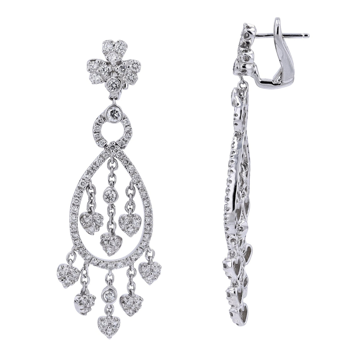 18K WG Diamond Chandelier Earrings