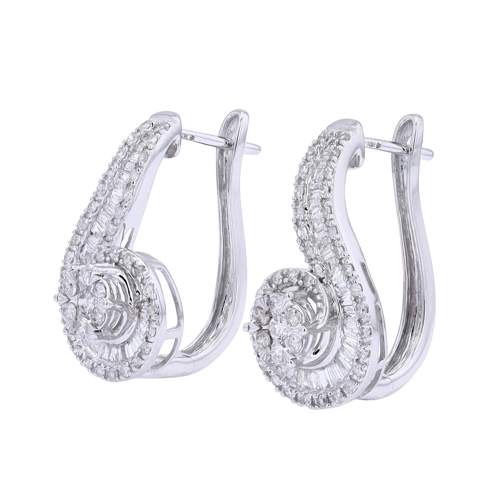10K WG 1 CTW Diamond Earrings