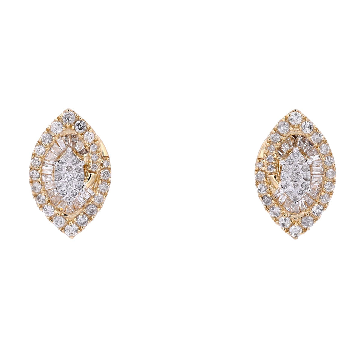 10K YG 1 CTW Diamond Earrings