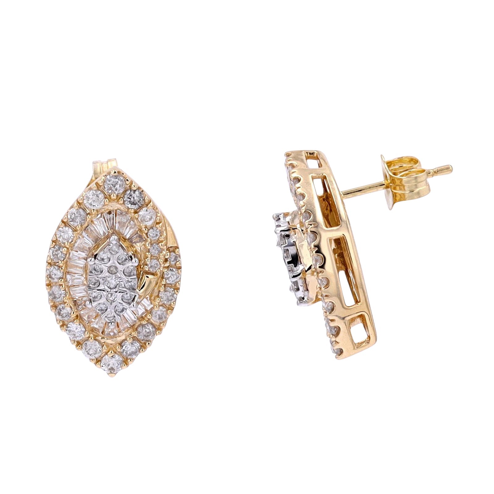 10K YG 1 CTW Diamond Earrings