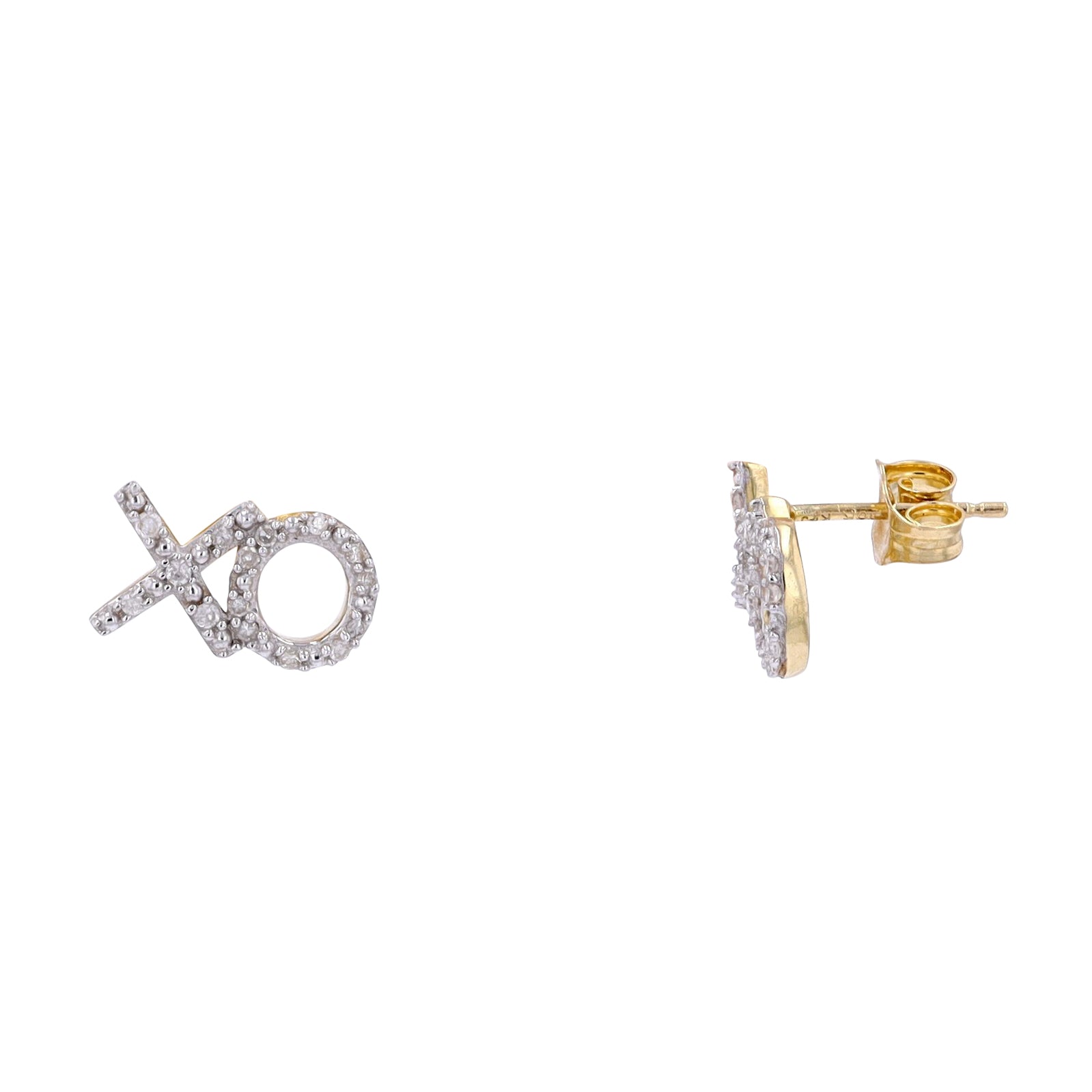 10K Diamond 'X' & 'O' Studs