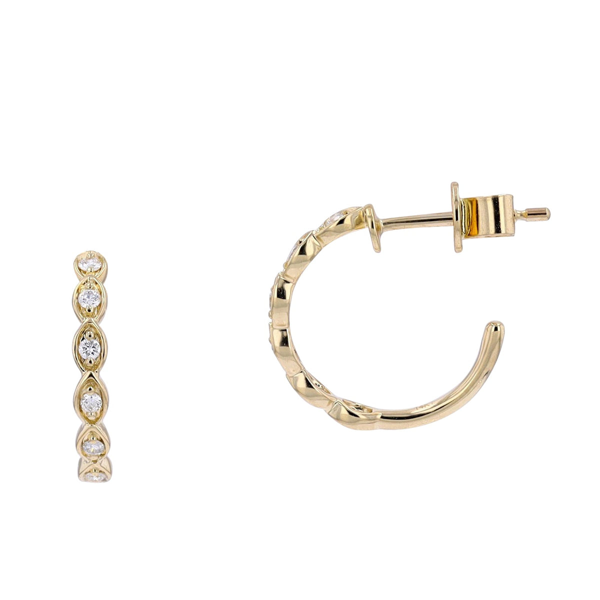 14K Diamond Hoops<p><strong>More Colors Available</p></strong>