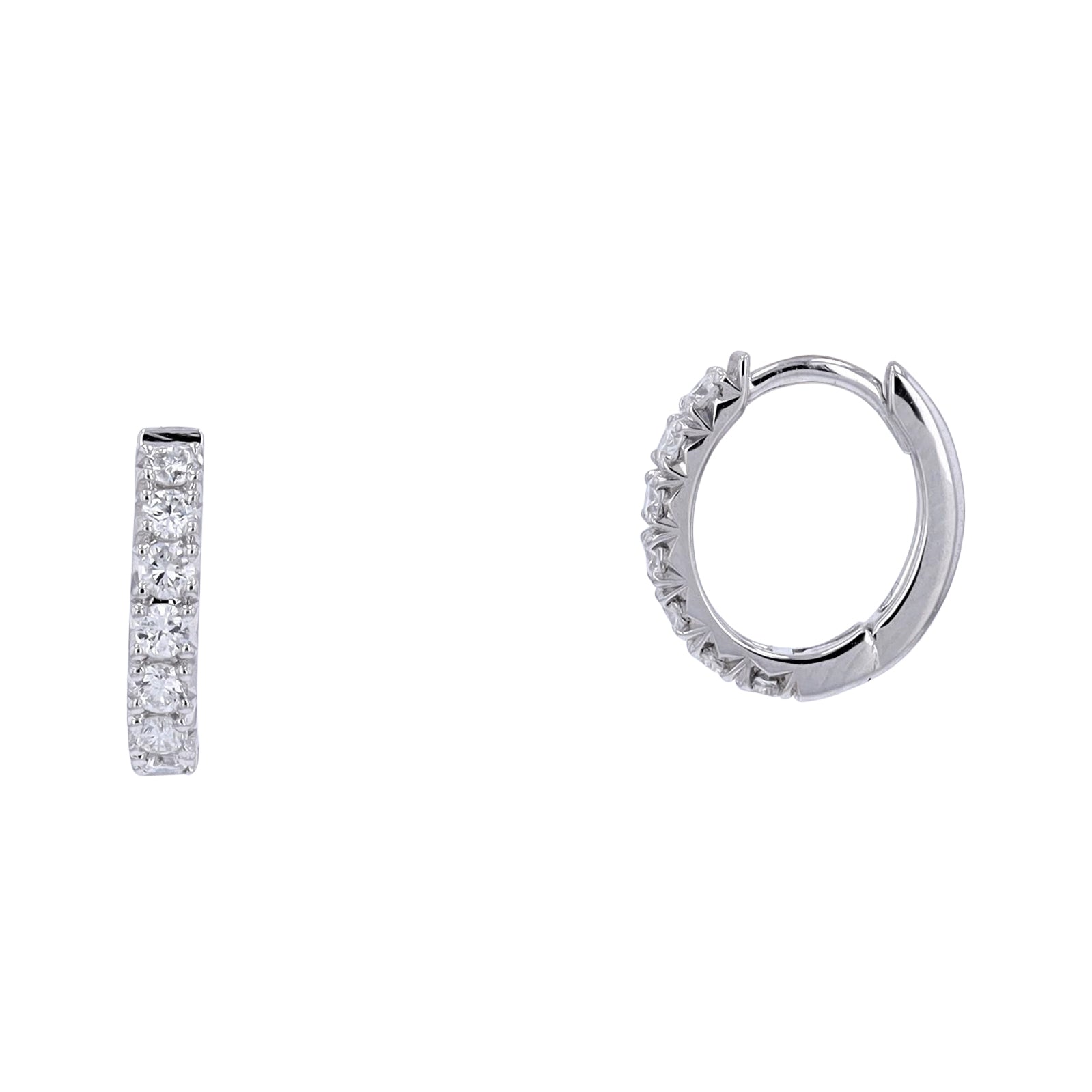 14K WG .50 CTW Diamond Oval Huggies<p><strong>$299</p></strong>