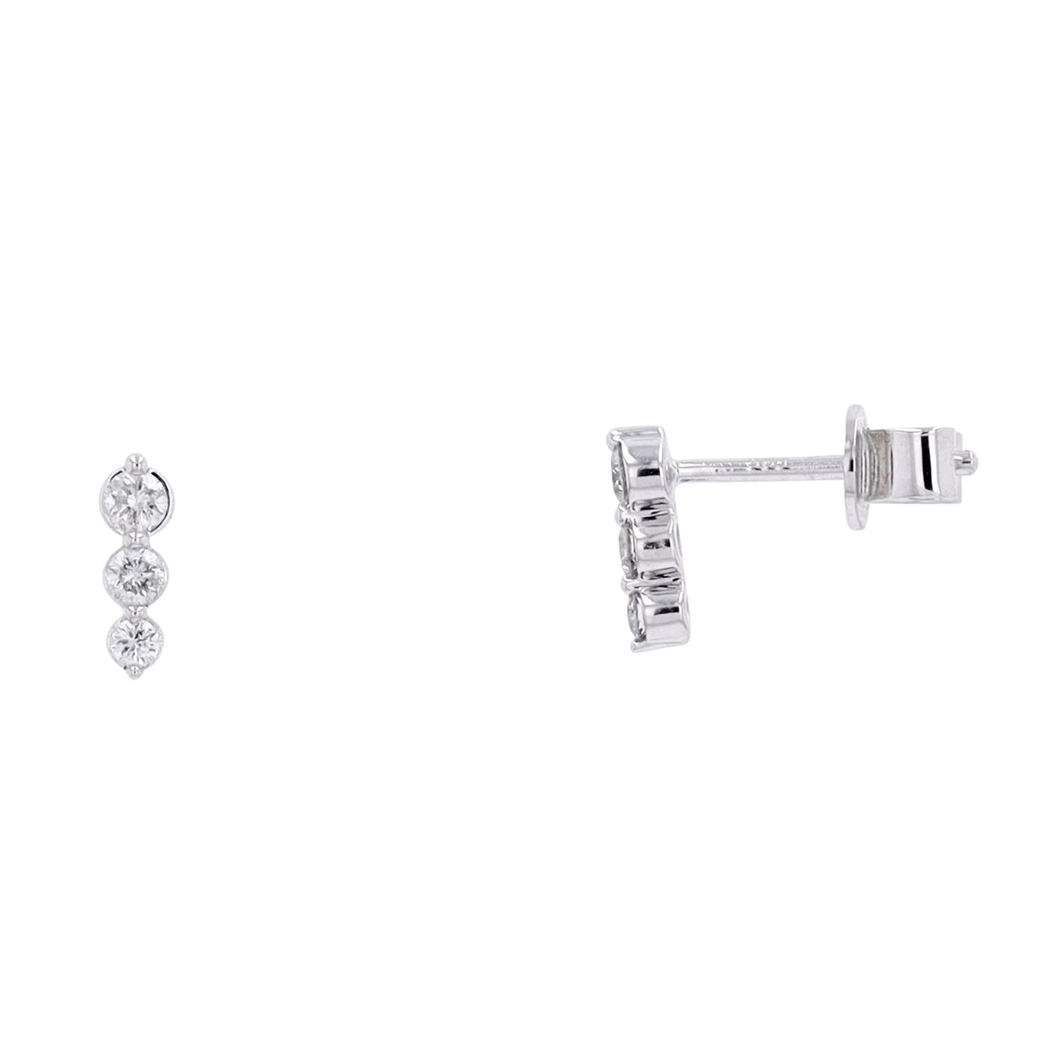 14K WG Graduating Diamond Earrings
