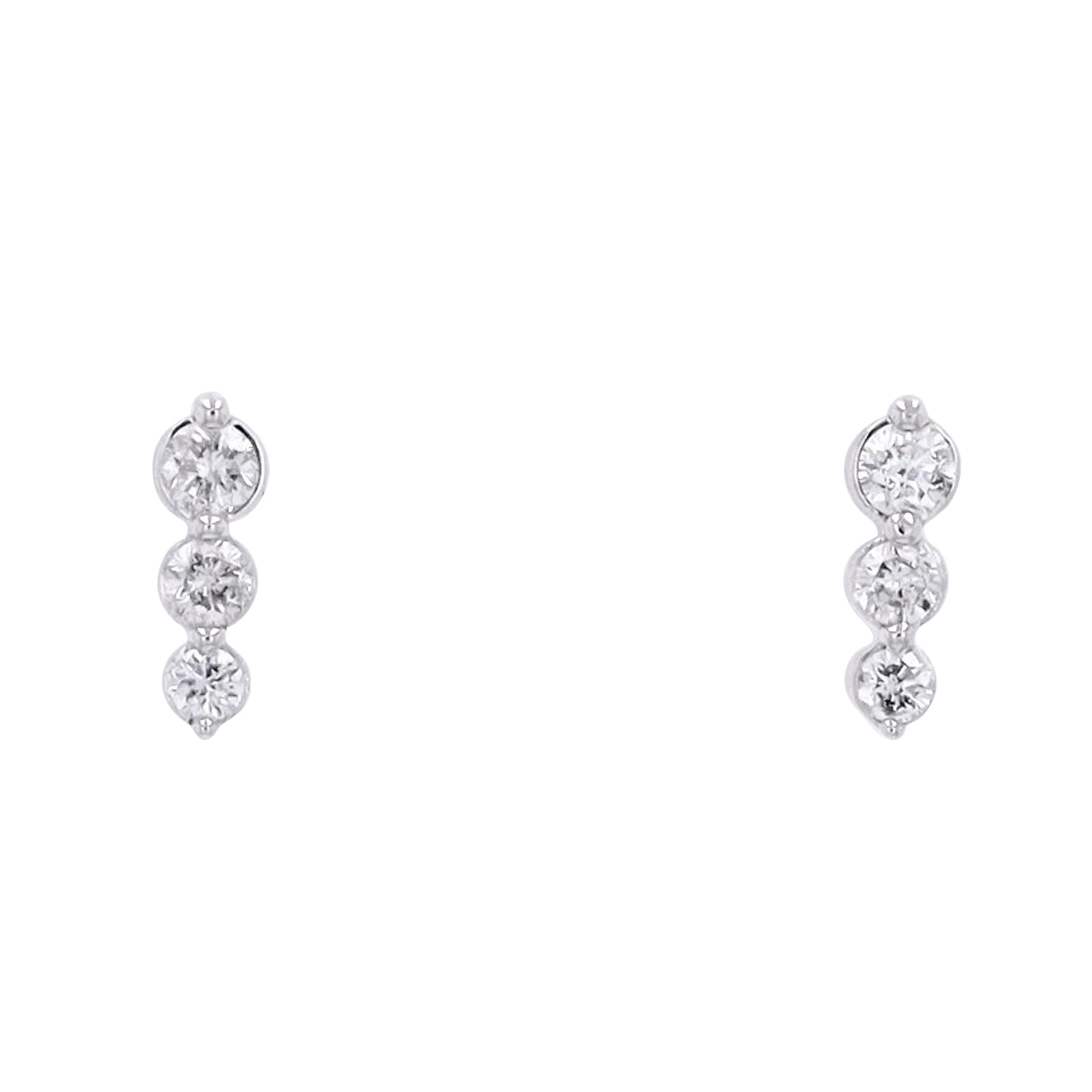 14K WG Graduating Diamond Earrings