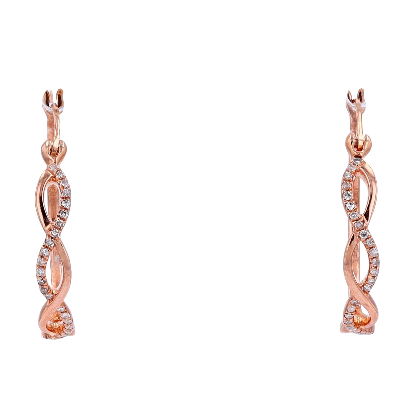 10K RG Infinity Diamond Hoops
