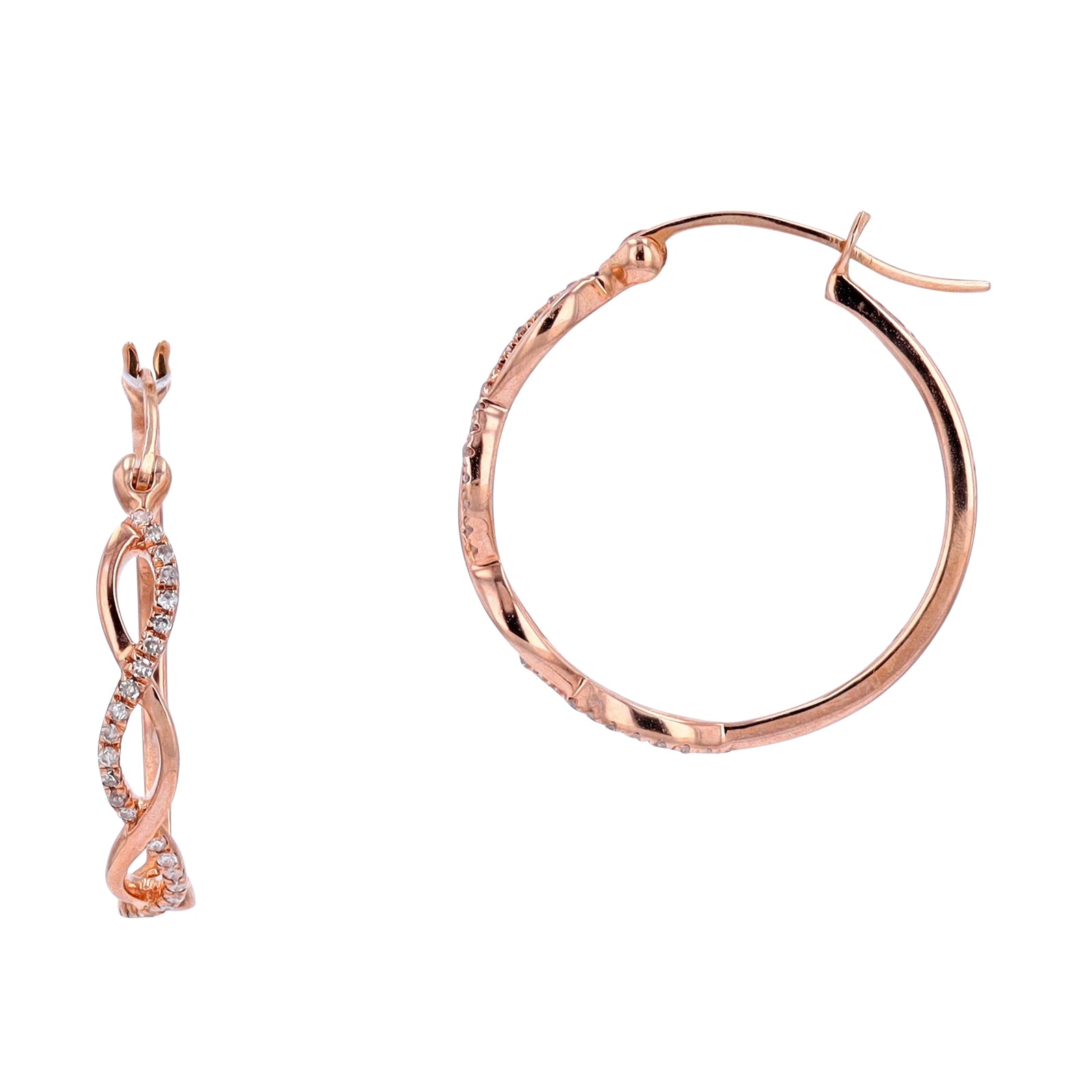 10K RG Infinity Diamond Hoops
