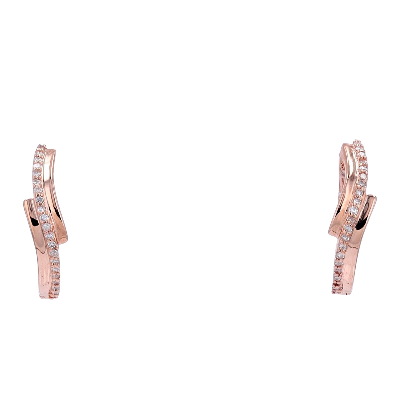 10K RG Diamond Bypass Hoops
