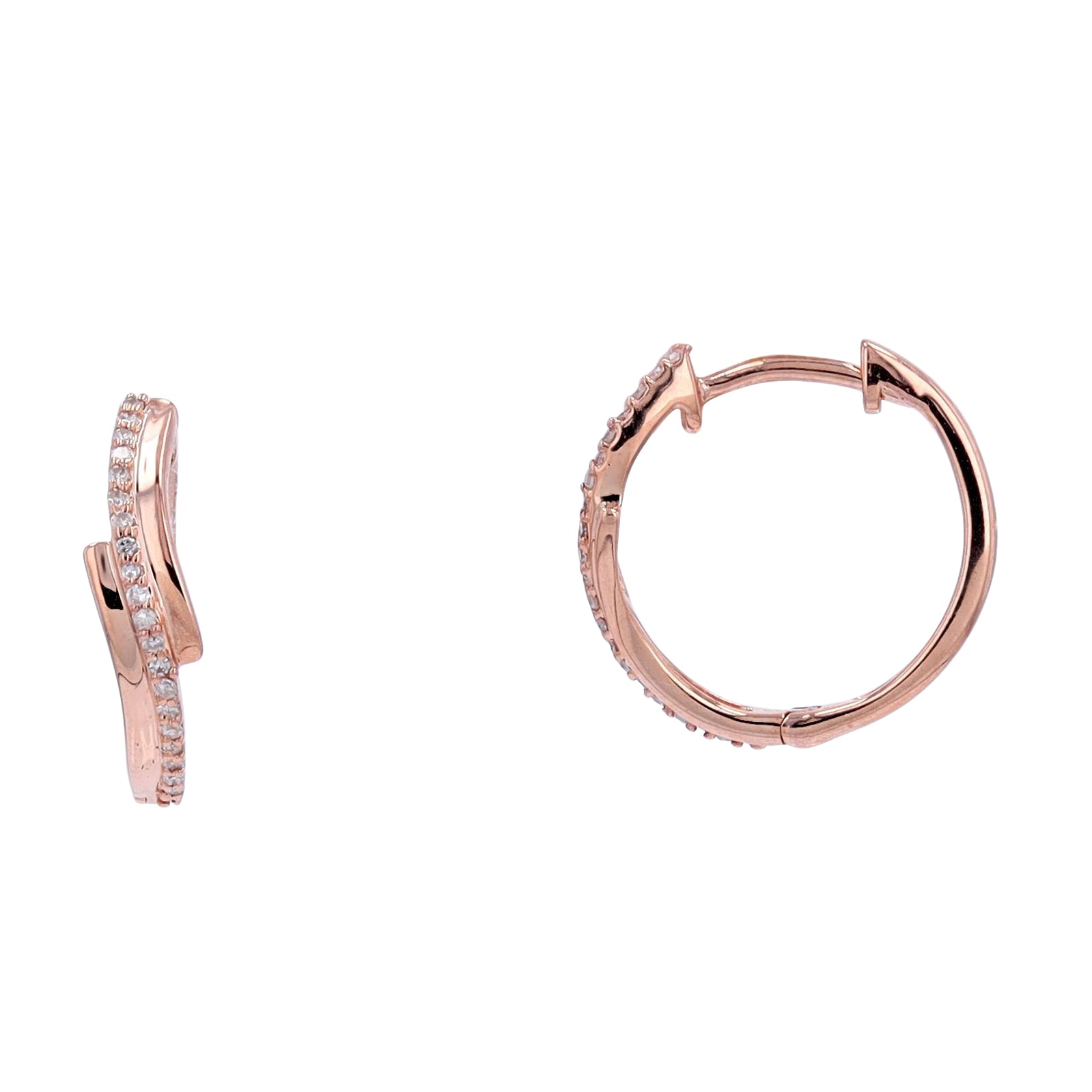 10K RG Diamond Bypass Hoops
