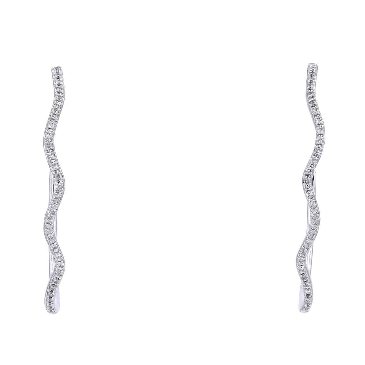 14K  Wave Diamond Hoops<p><strong>More Colors Available</p></strong>