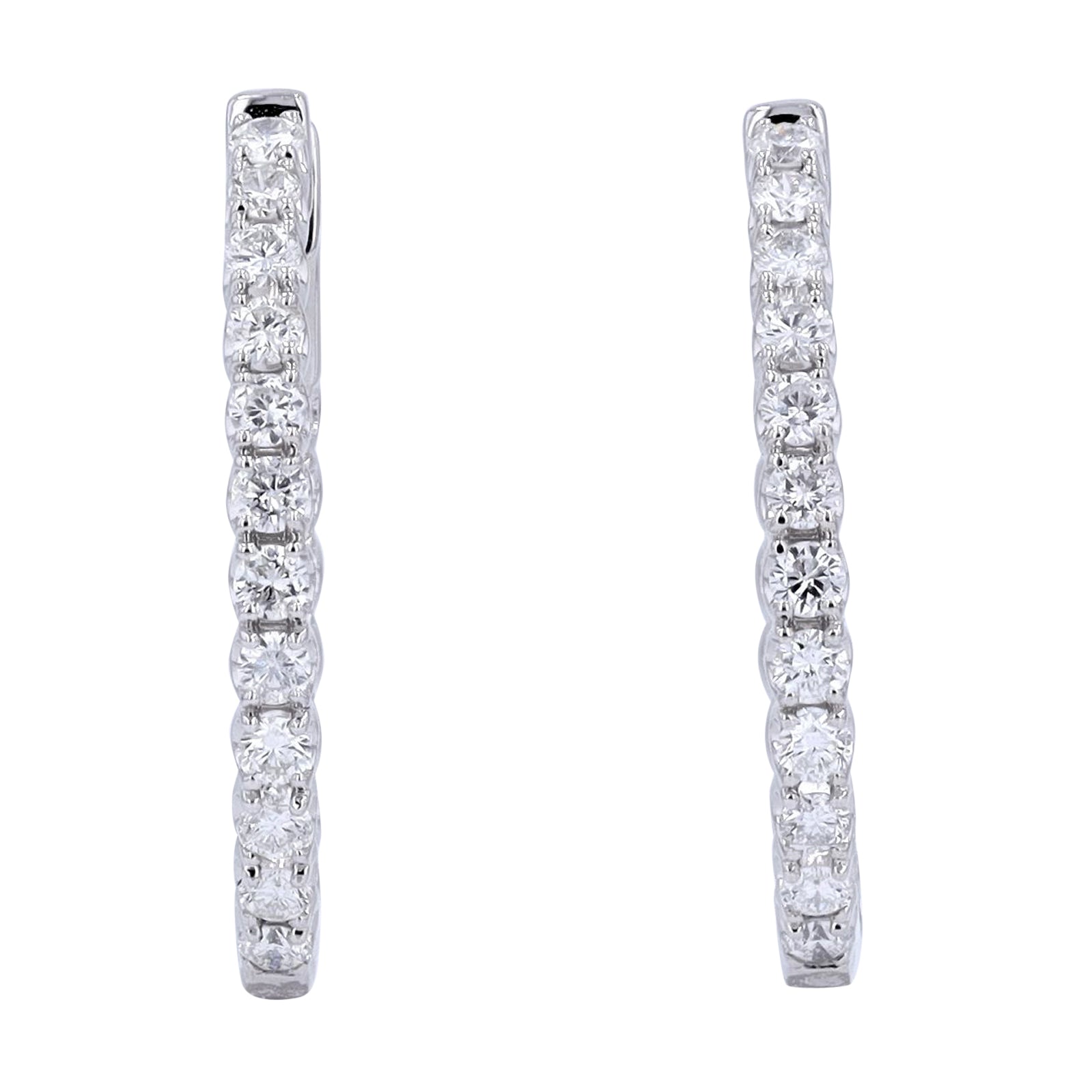14K 2.00 Diamond Inside-Out Hoops<p><strong>More Colors Available</p></strong>