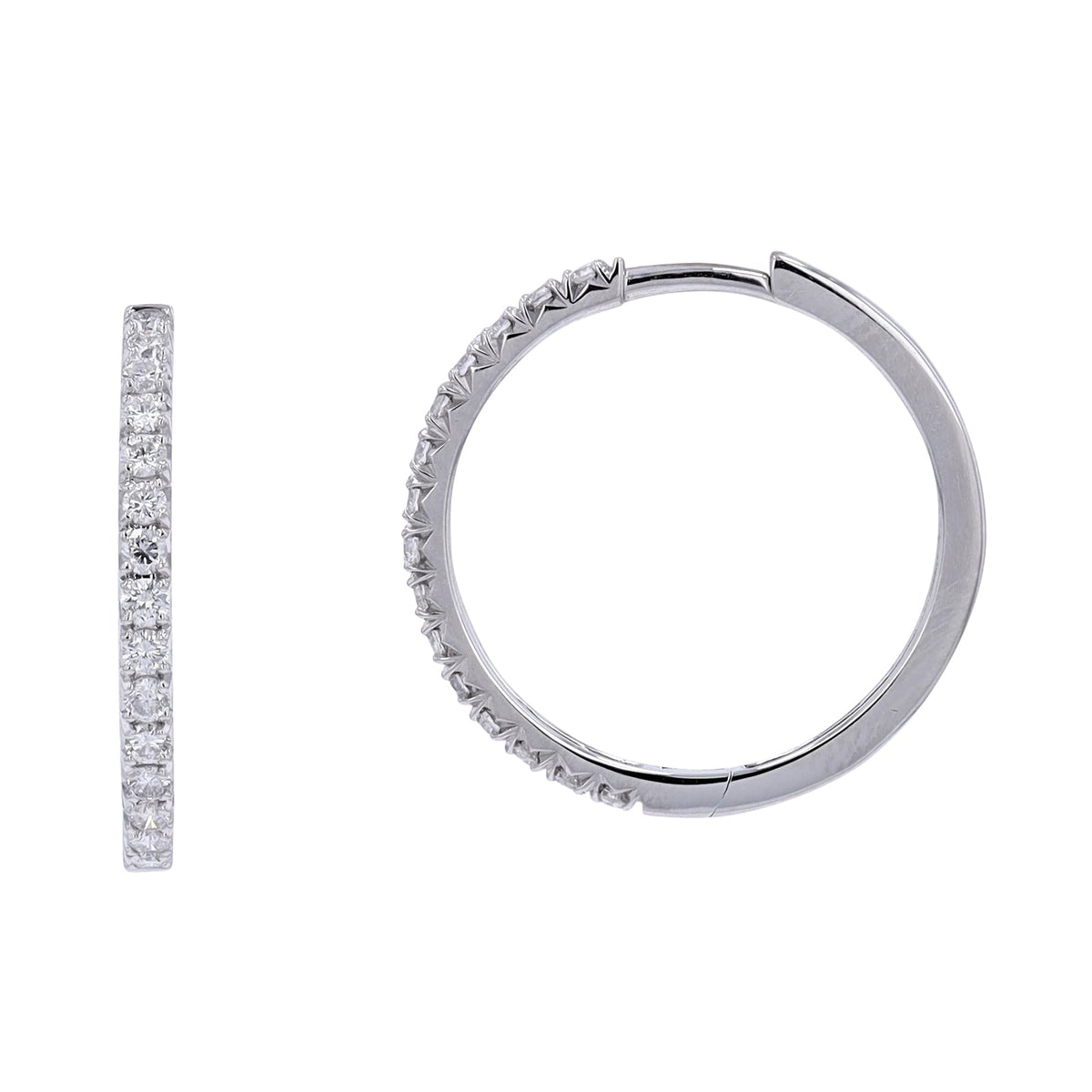 14K 3/4 CT Diamond Hoops<p><strong>More Colors Available</p></strong>