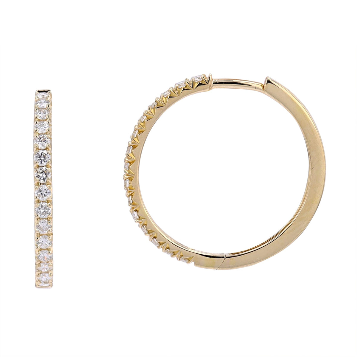 14K 3/4 CT Diamond Hoops<p><strong>More Colors Available</p></strong>