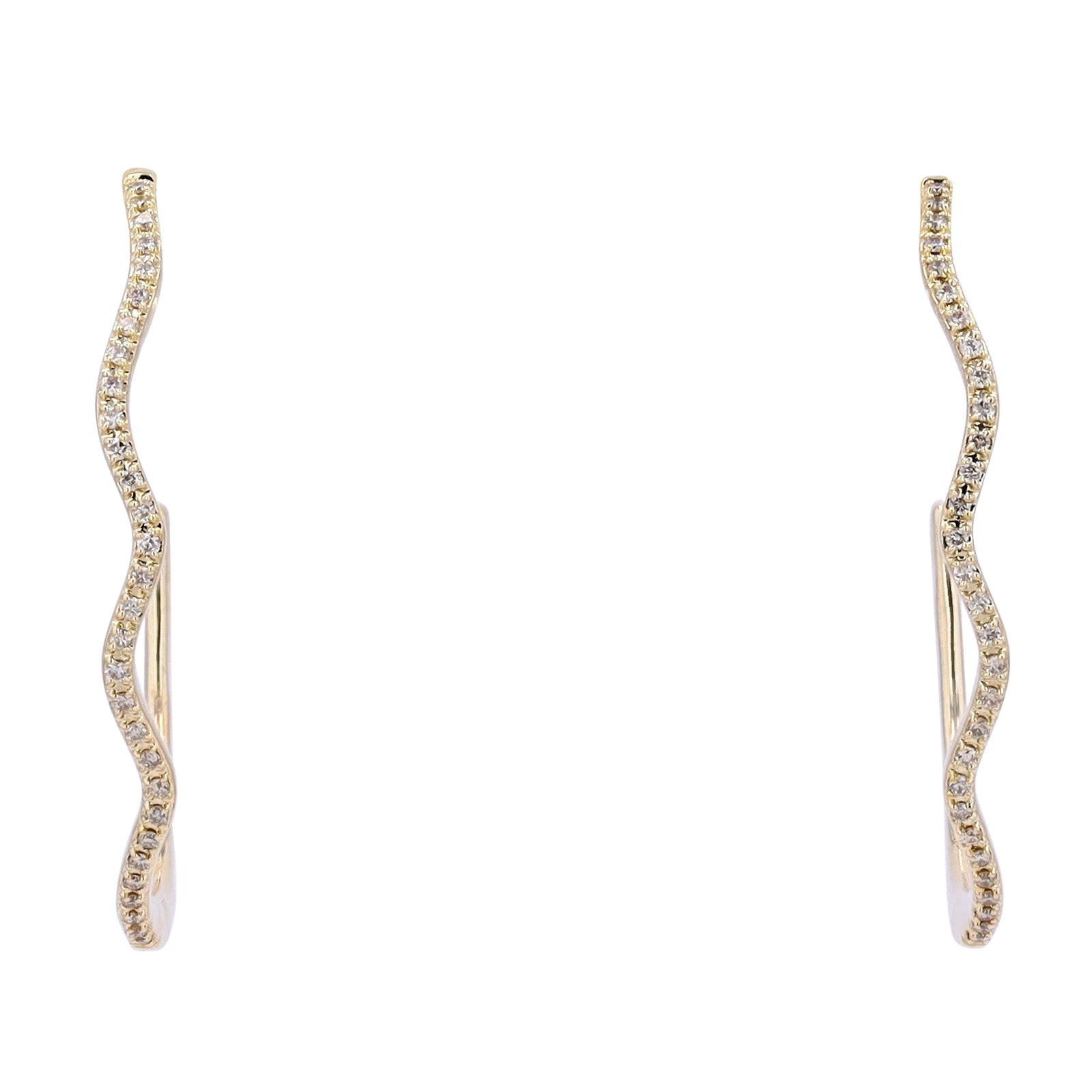 14K  Wave Diamond Hoops<p><strong>More Colors Available</p></strong>