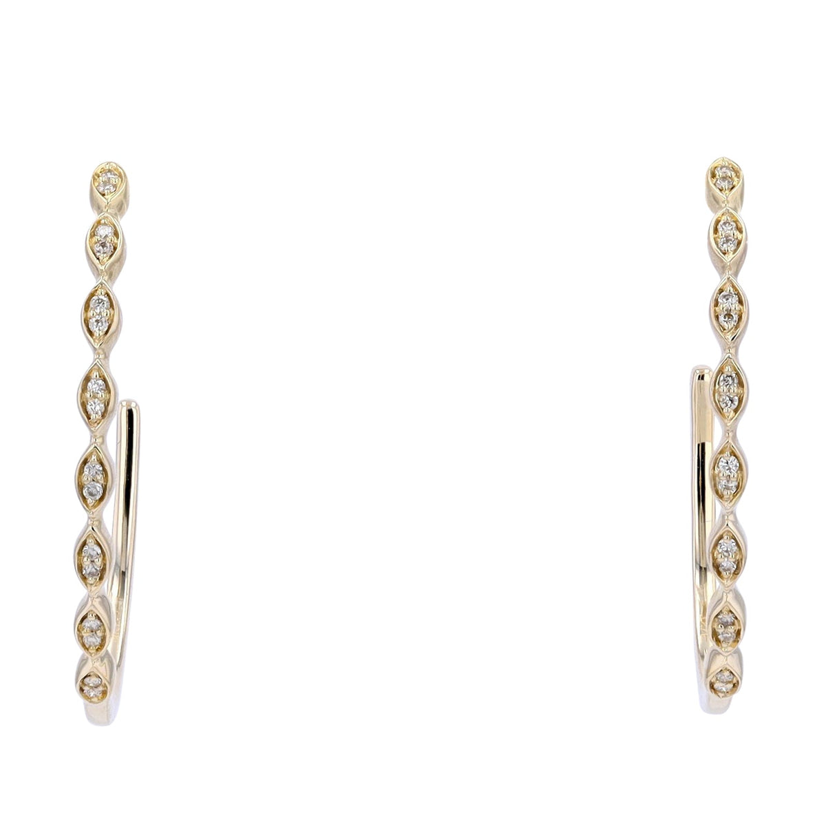 14K Diamond Scalloped Hoops<p><strong>More Colors Available</p></strong>