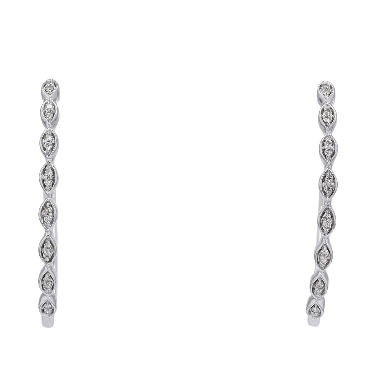 14K Diamond Scalloped Hoops<p><strong>More Colors Available</p></strong>
