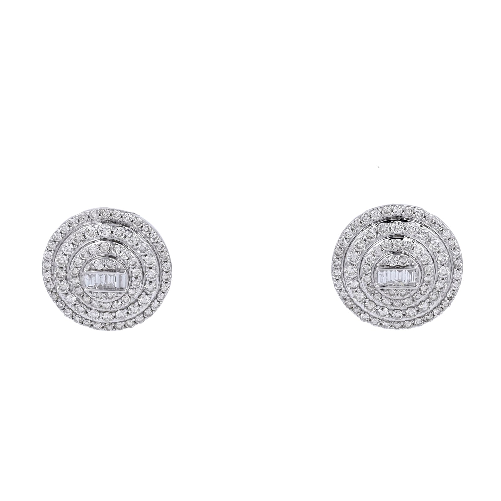 14K WG 1 CT Diamond Cluster Studs