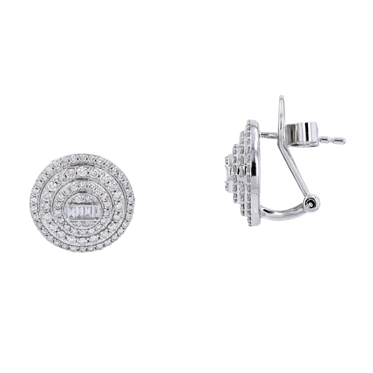 14K WG 1 CT Diamond Cluster Studs