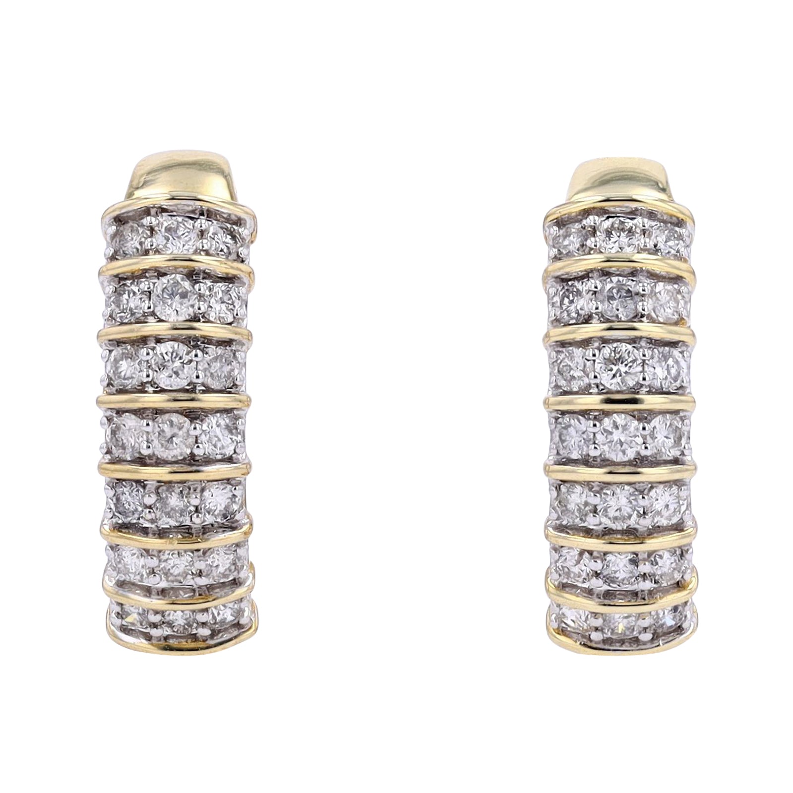 10K 1 CTW Diamond Hoops
