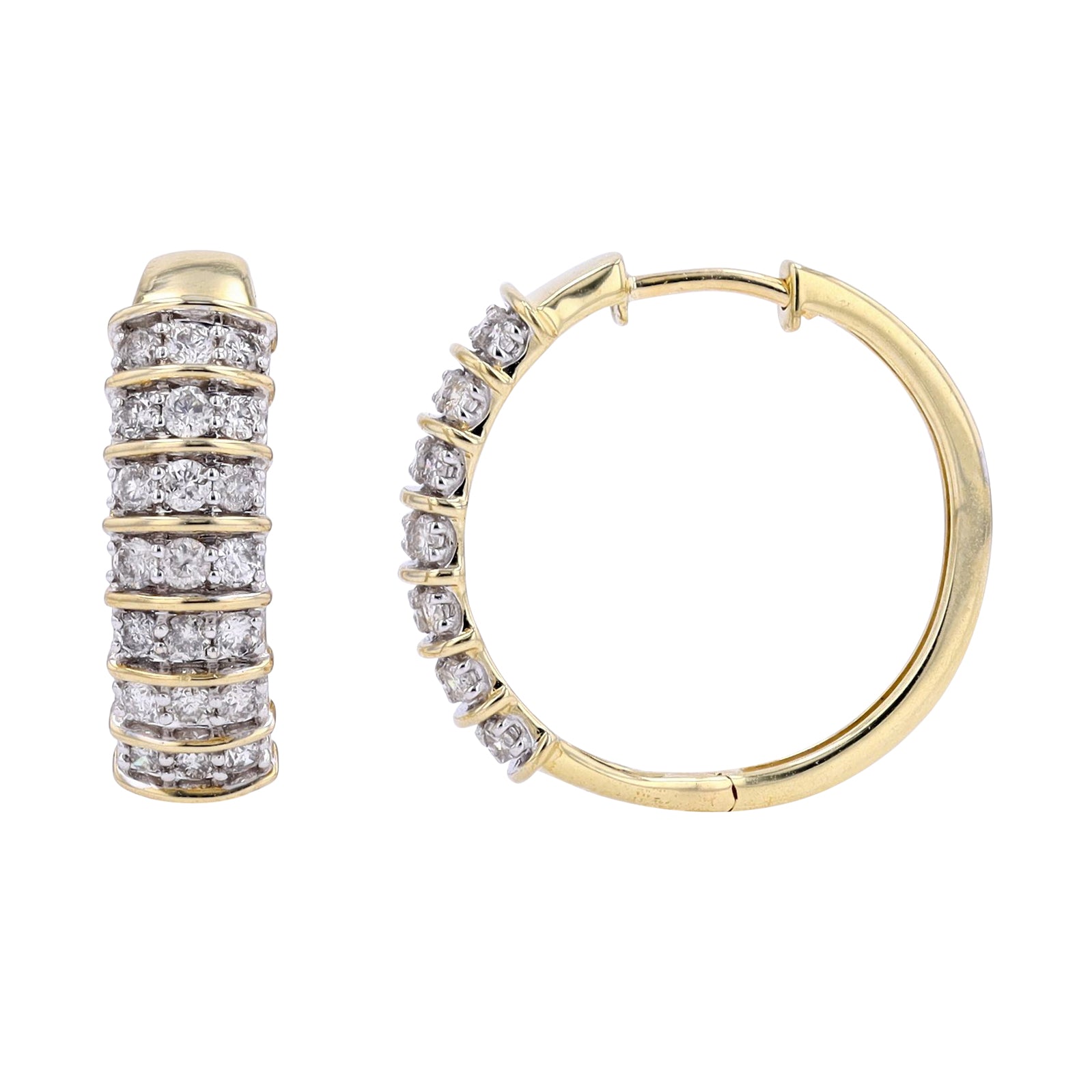 10K 1 CTW Diamond Hoops