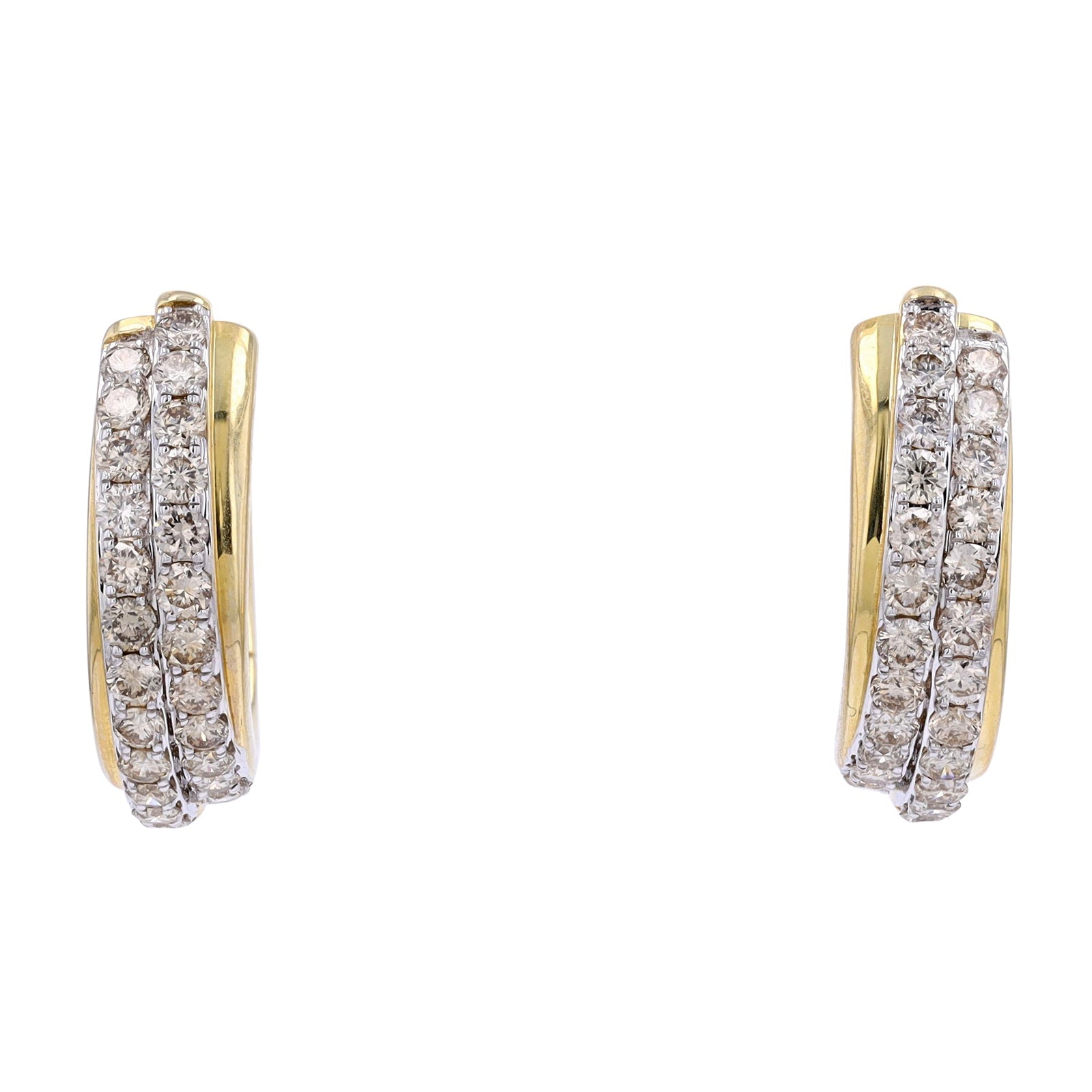 10K YG 2 CT Diamond Hoops