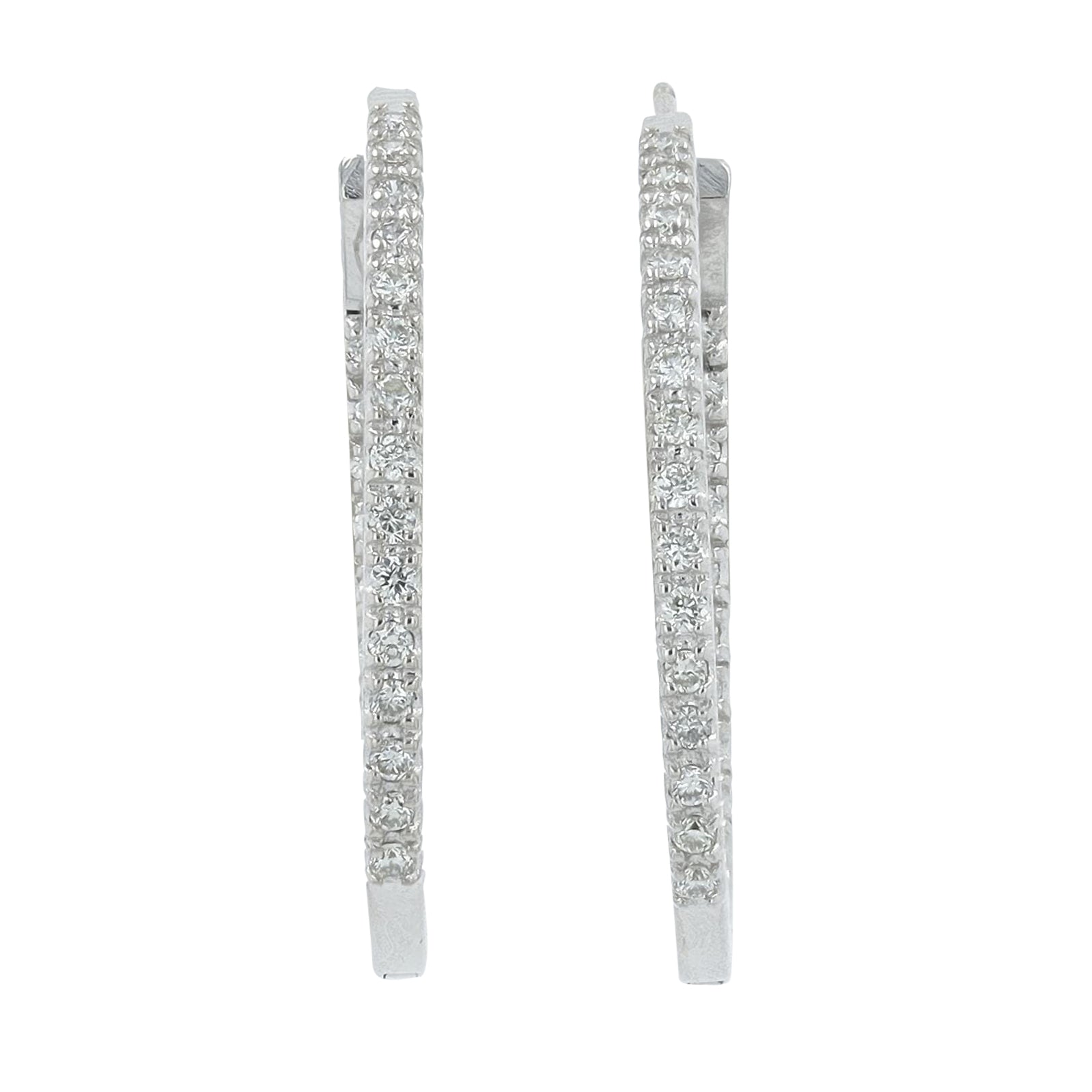 14K WG 1/2 CT Diamond Inside-Out Hoops