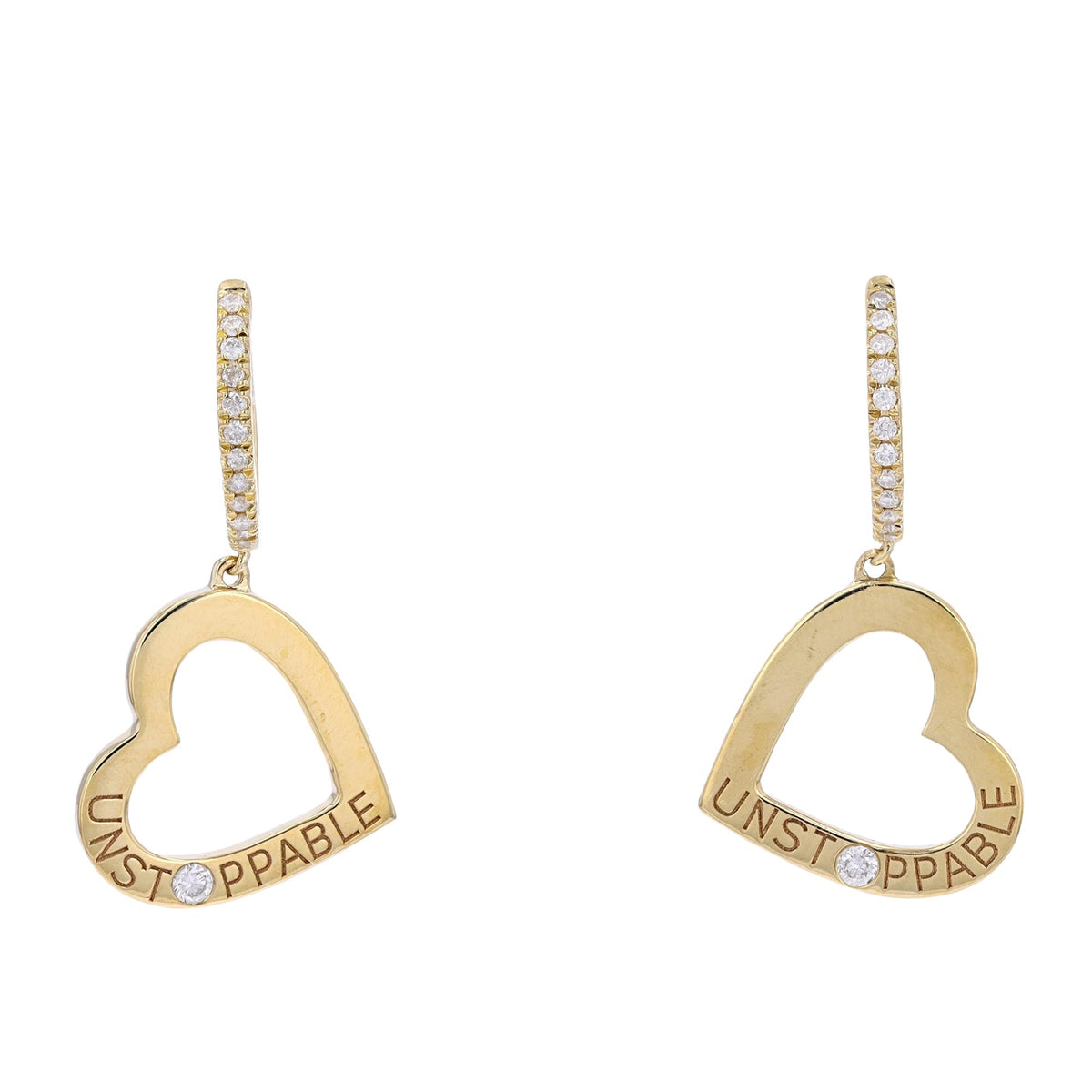 10K YG Serena William Diamond Heart Earrings