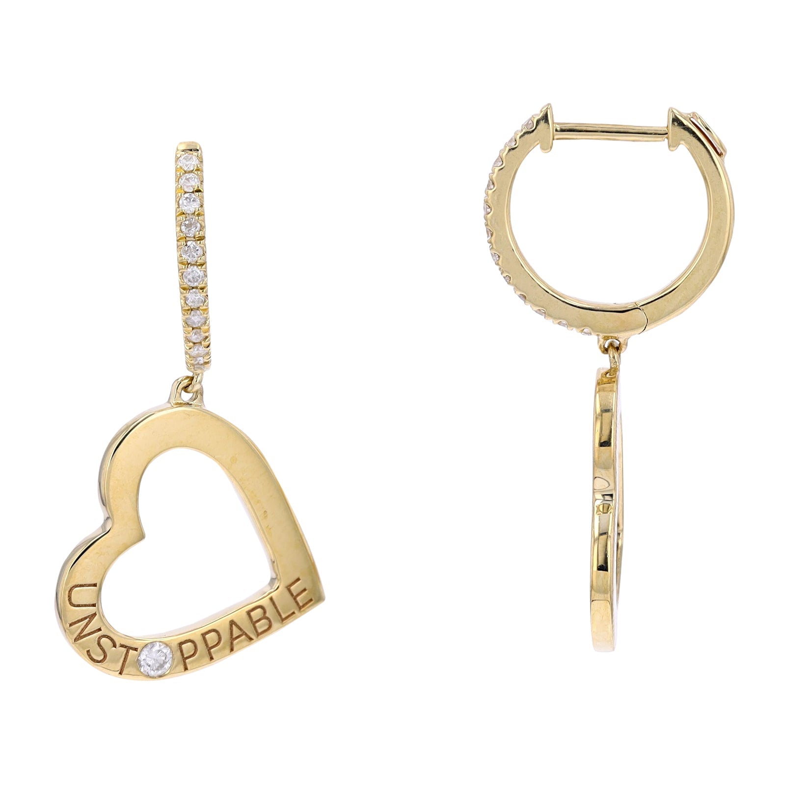 10K YG Serena William Diamond Heart Earrings