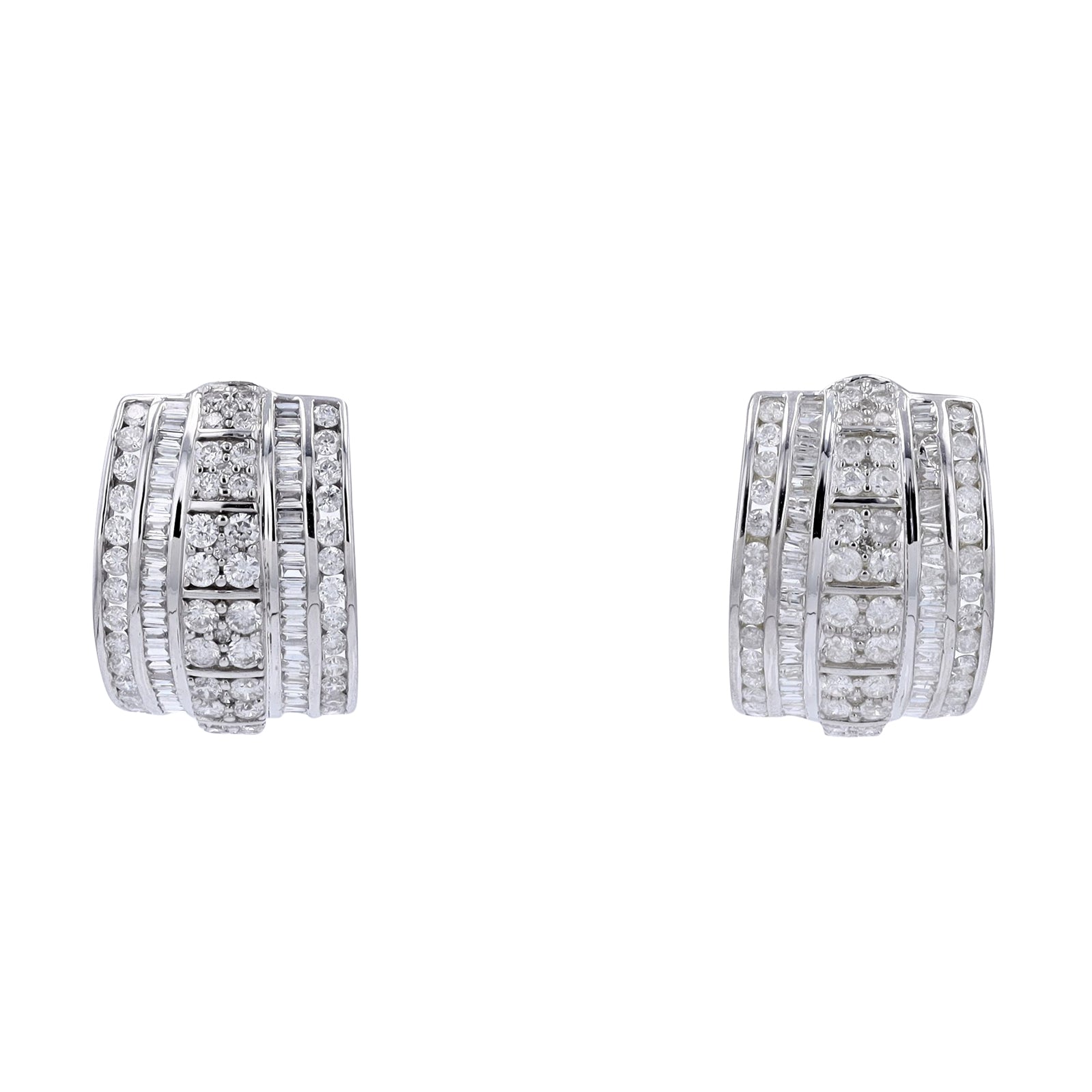 14K WG 2 CTW Diamond Hoops