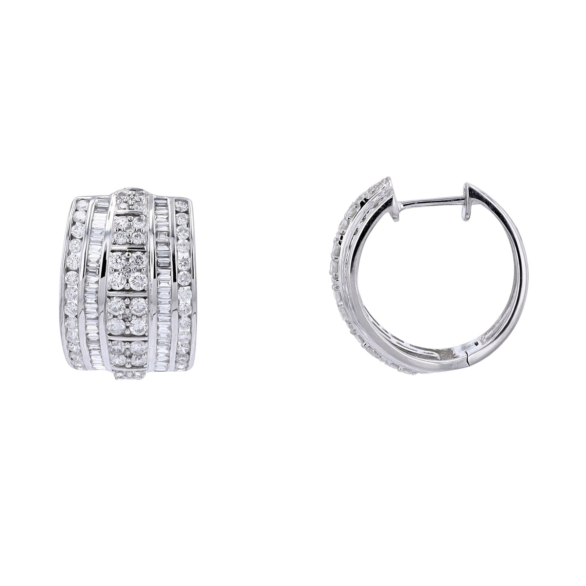 14K WG 2 CTW Diamond Hoops