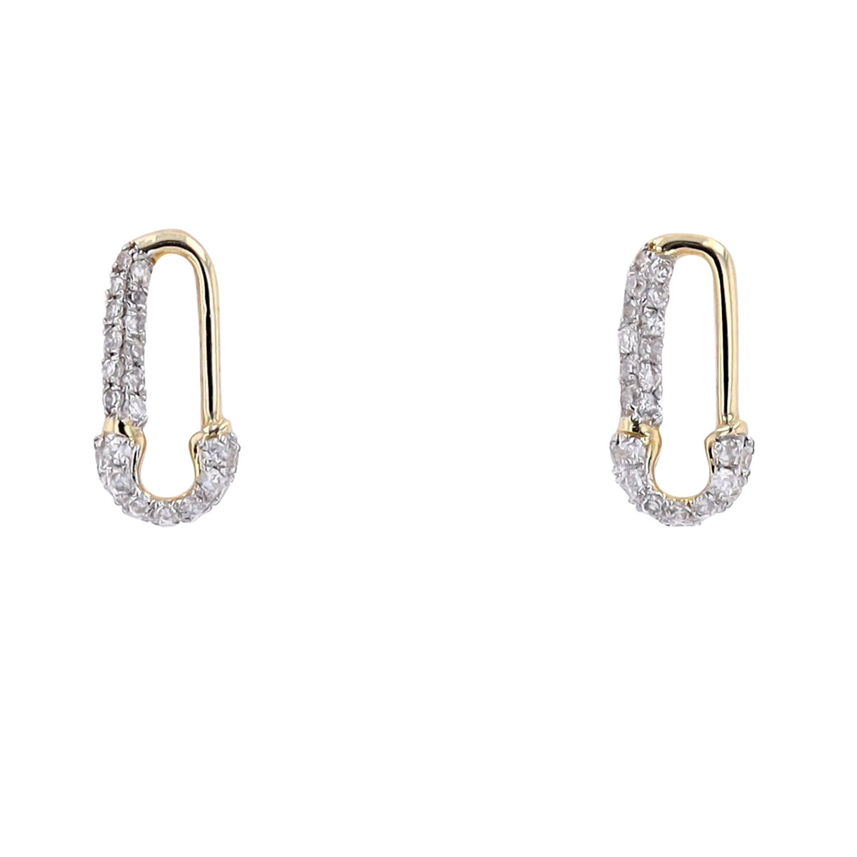 14K Diamond Safety Pin Earrings<p><strong>More Colors Available</p></strong>