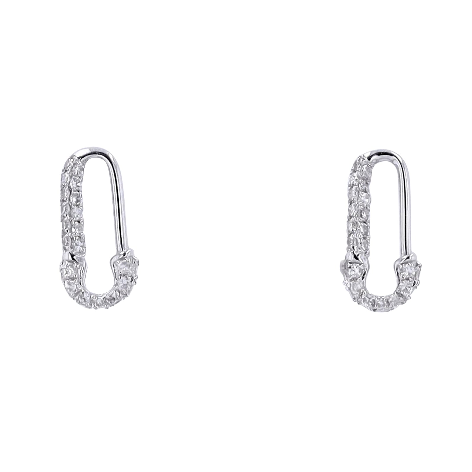 14K Diamond Safety Pin Earrings<p><strong>More Colors Available</p></strong>