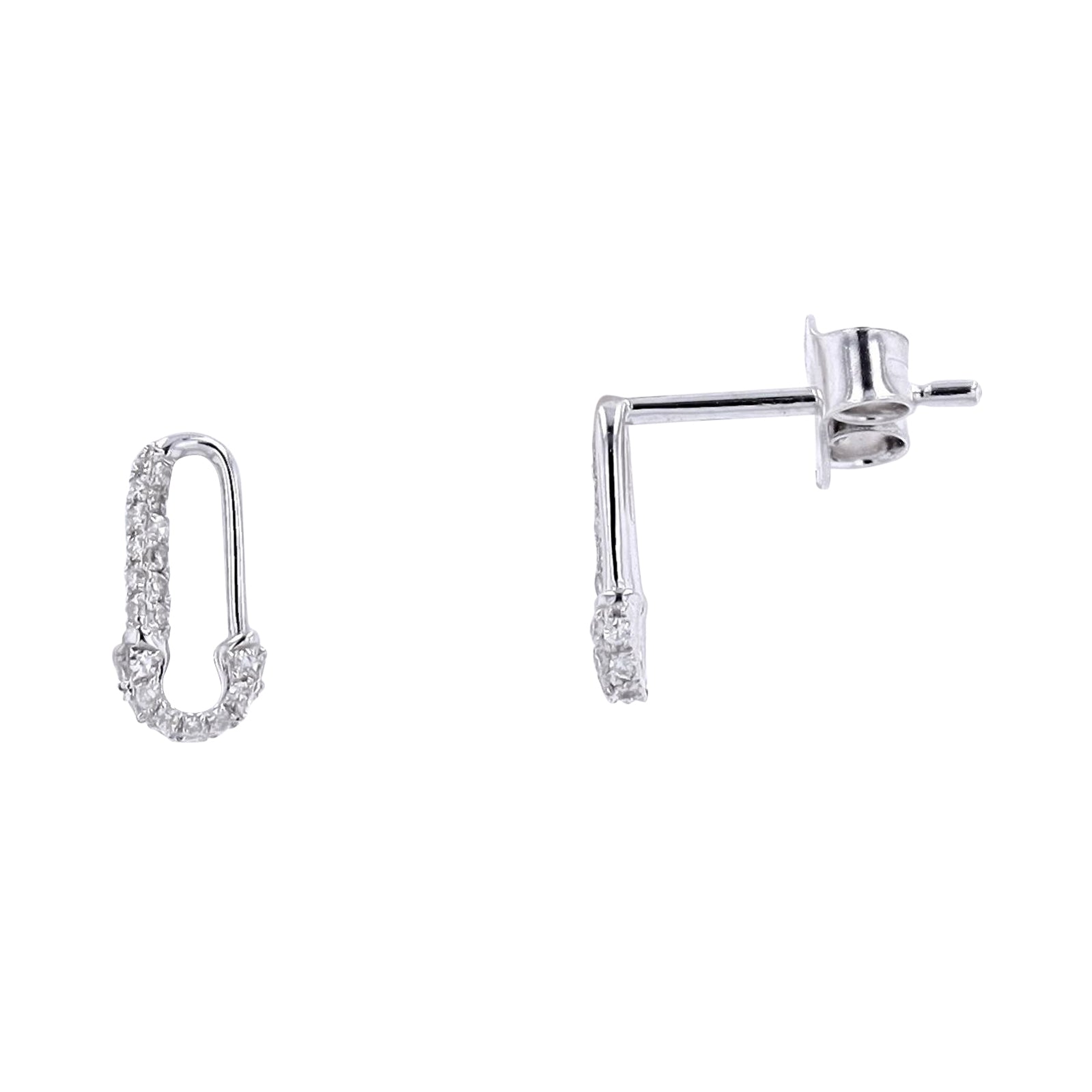 14K Diamond Safety Pin Earrings<p><strong>More Colors Available</p></strong>