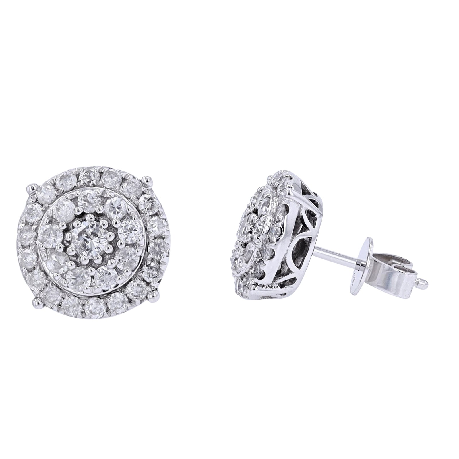14K 1.15 CTW Diamond Cluster Studs<p><strong>More Colors Available</p></strong>