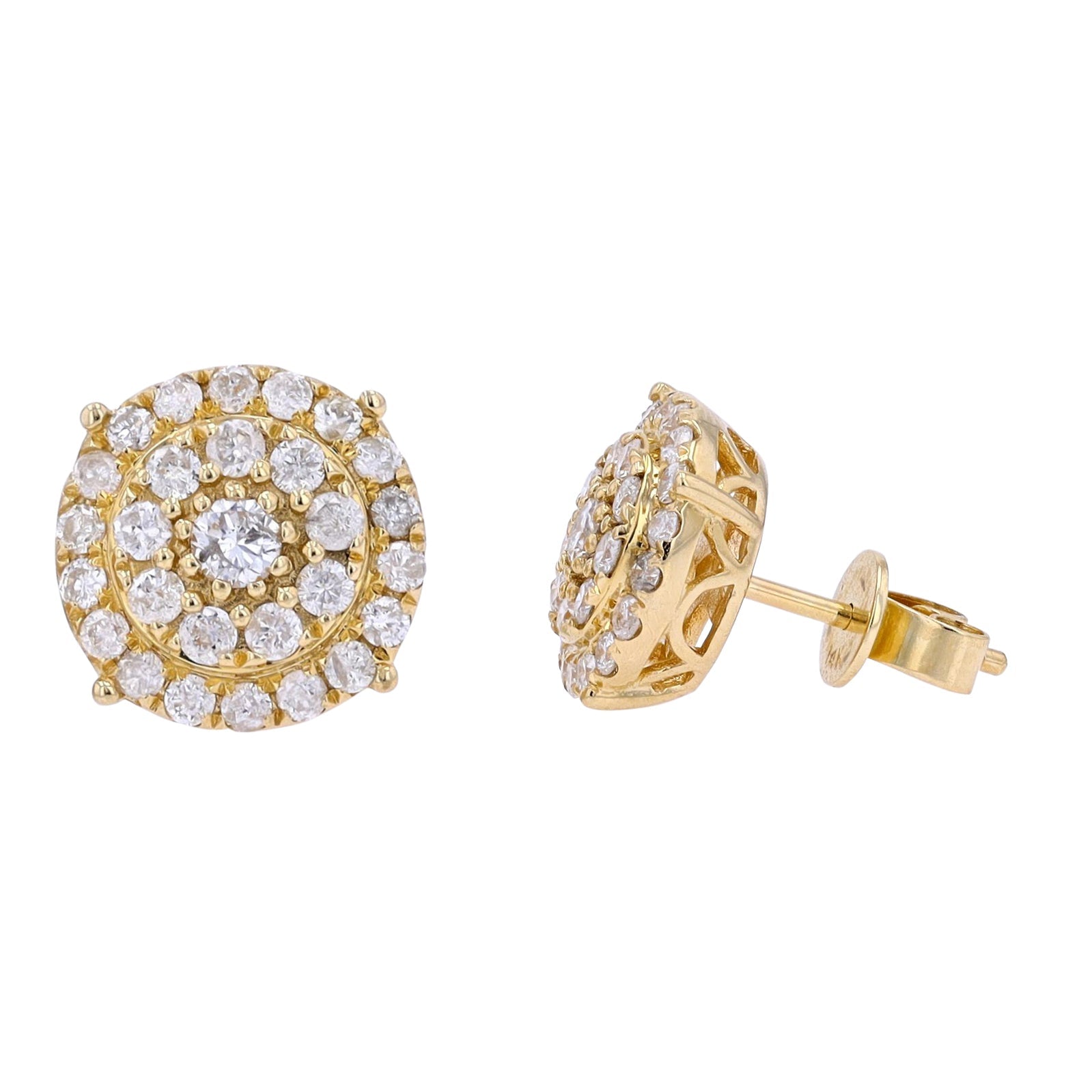14K 1.15 CTW Diamond Cluster Studs<p><strong>More Colors Available</p></strong>