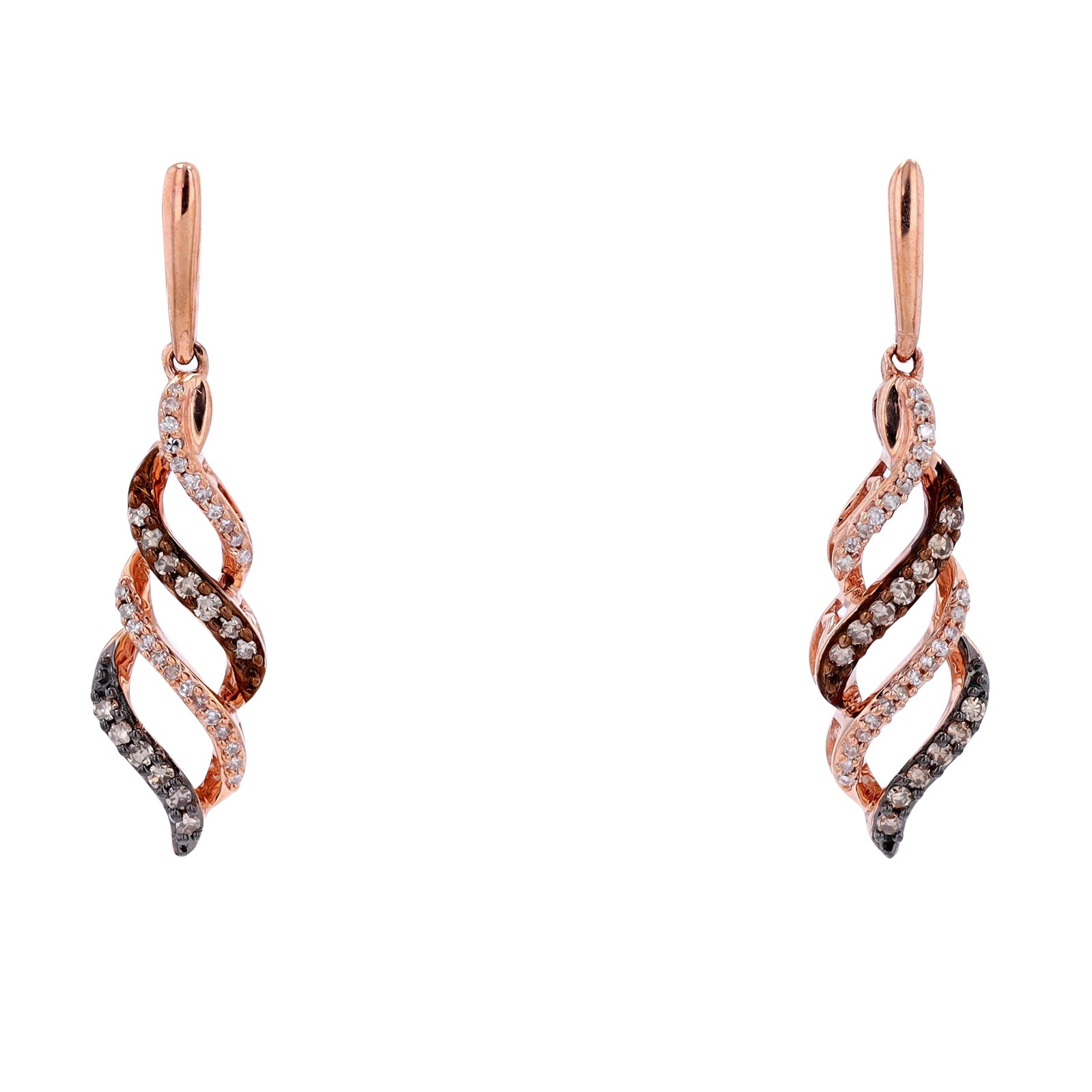10K RG .25 CTW Diamond Earrings