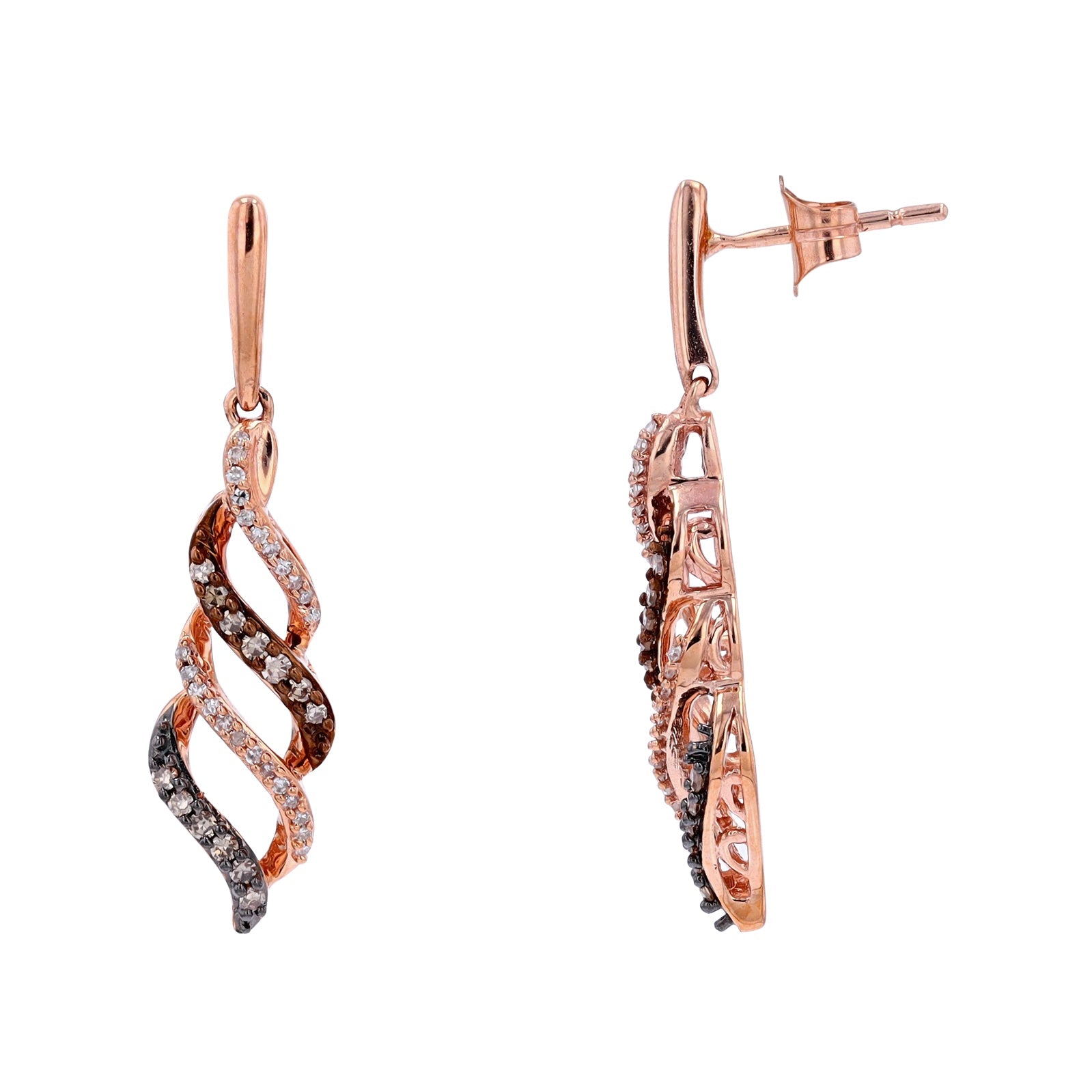 10K RG .25 CTW Diamond Earrings