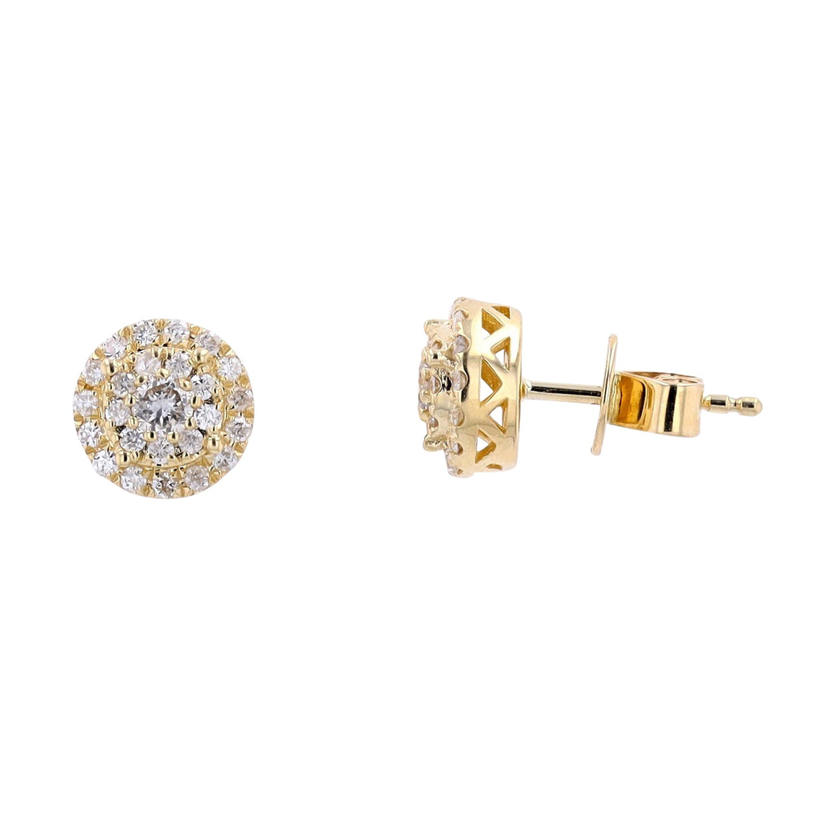14K 0.65 CT Diamond Cluster Studs<p><strong>More Colors Available</p></strong>