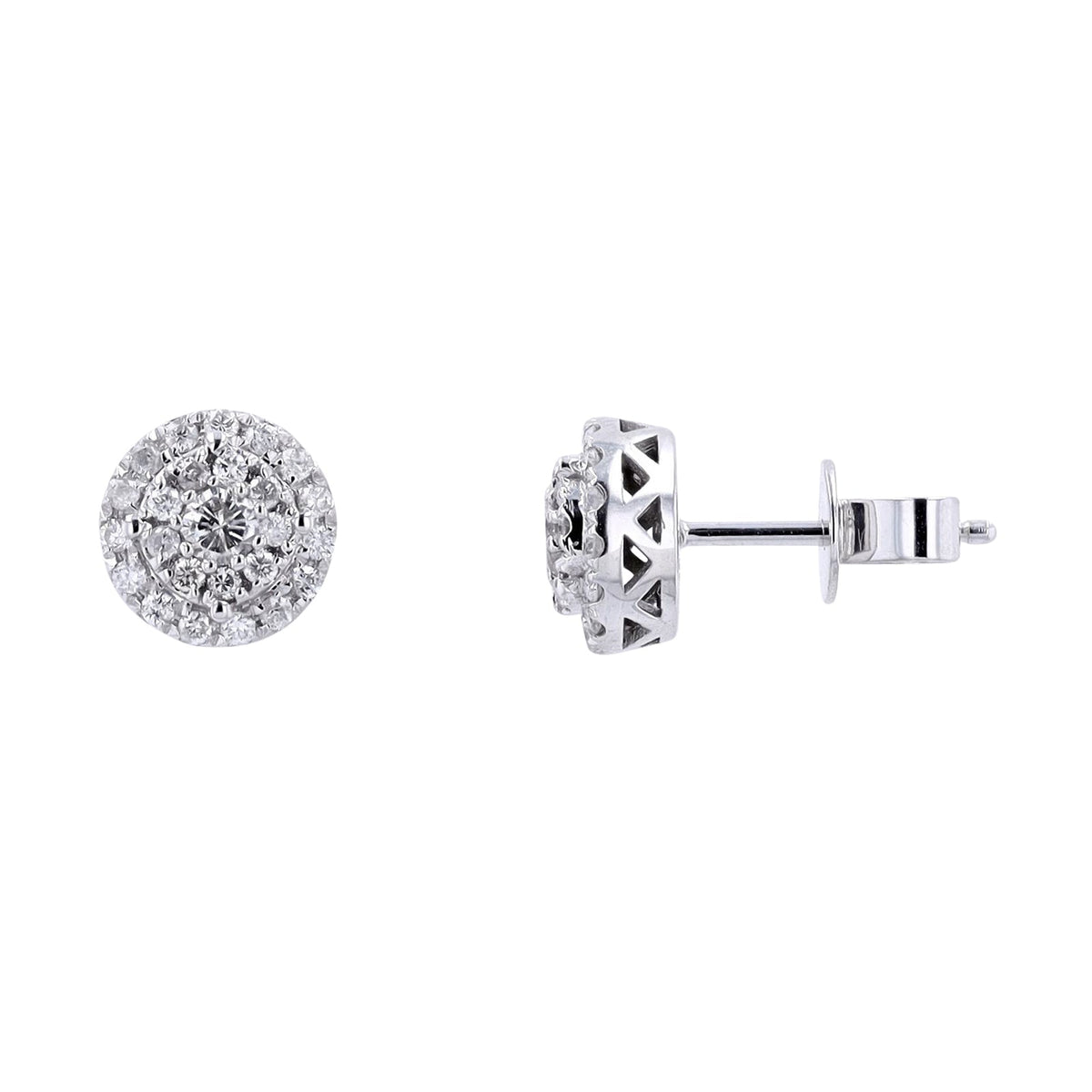 14K 0.65 CT Diamond Cluster Studs<p><strong>More Colors Available</p></strong>