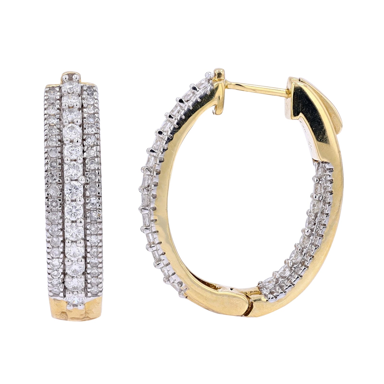 14K 2 CT Diamond Inside-Out Hoops<p><strong>More Colors Available</p></strong>