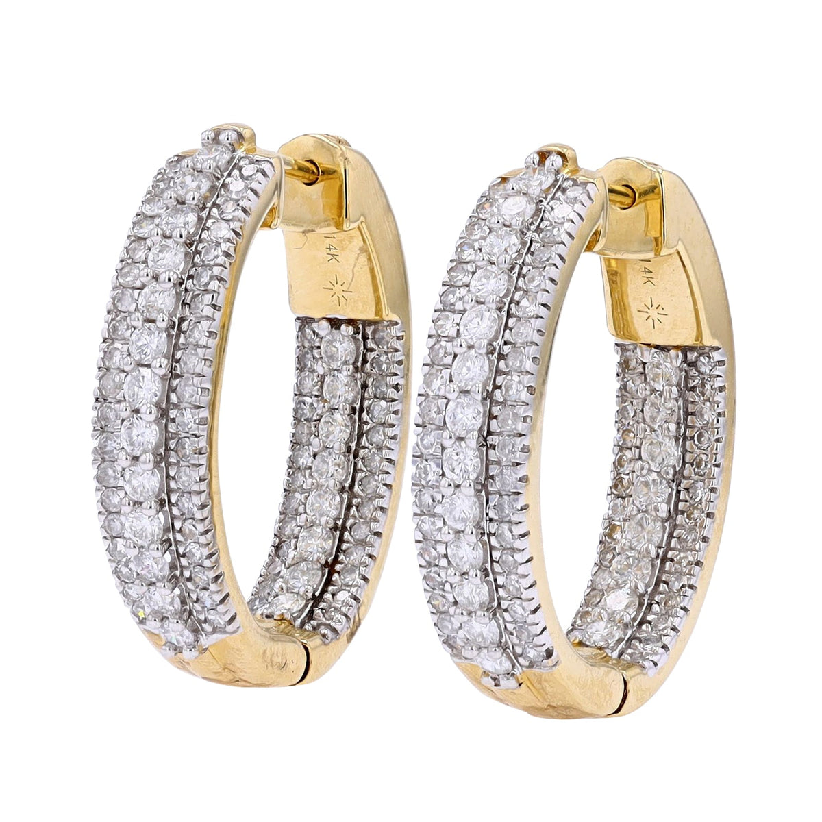 14K 2 CT Diamond Inside-Out Hoops<p><strong>More Colors Available</p></strong>